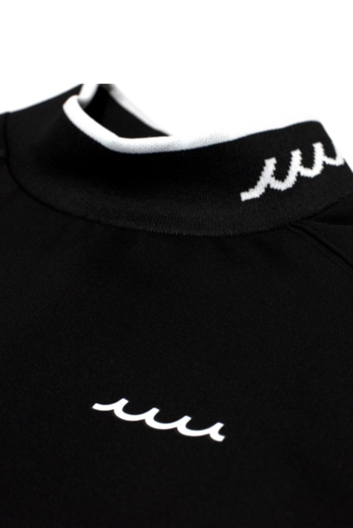 ナイロンジャージ モックネック プルオーバー MGSG-240152 ストレッチ 裏起毛 / WHITE×GREEN