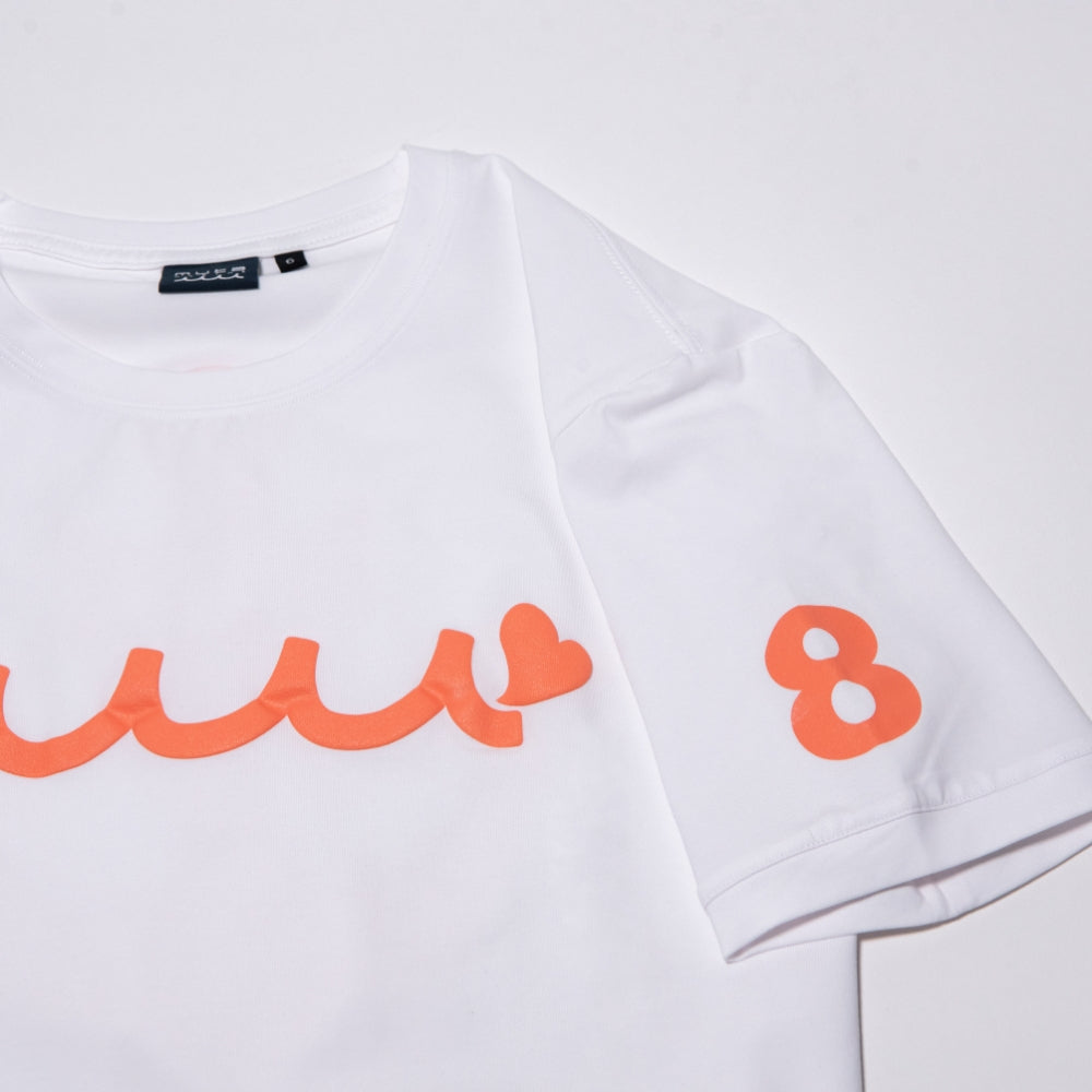 EARLY WAVE NEON Tシャツ スリムフィット MMAX-434463 ストレッチ / WHITE×ORANGE