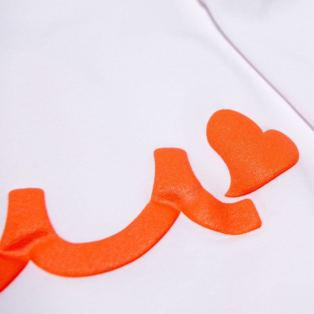 EARLY WAVE NEON Tシャツ スリムフィット MMAX-434463 ストレッチ / WHITE×ORANGE