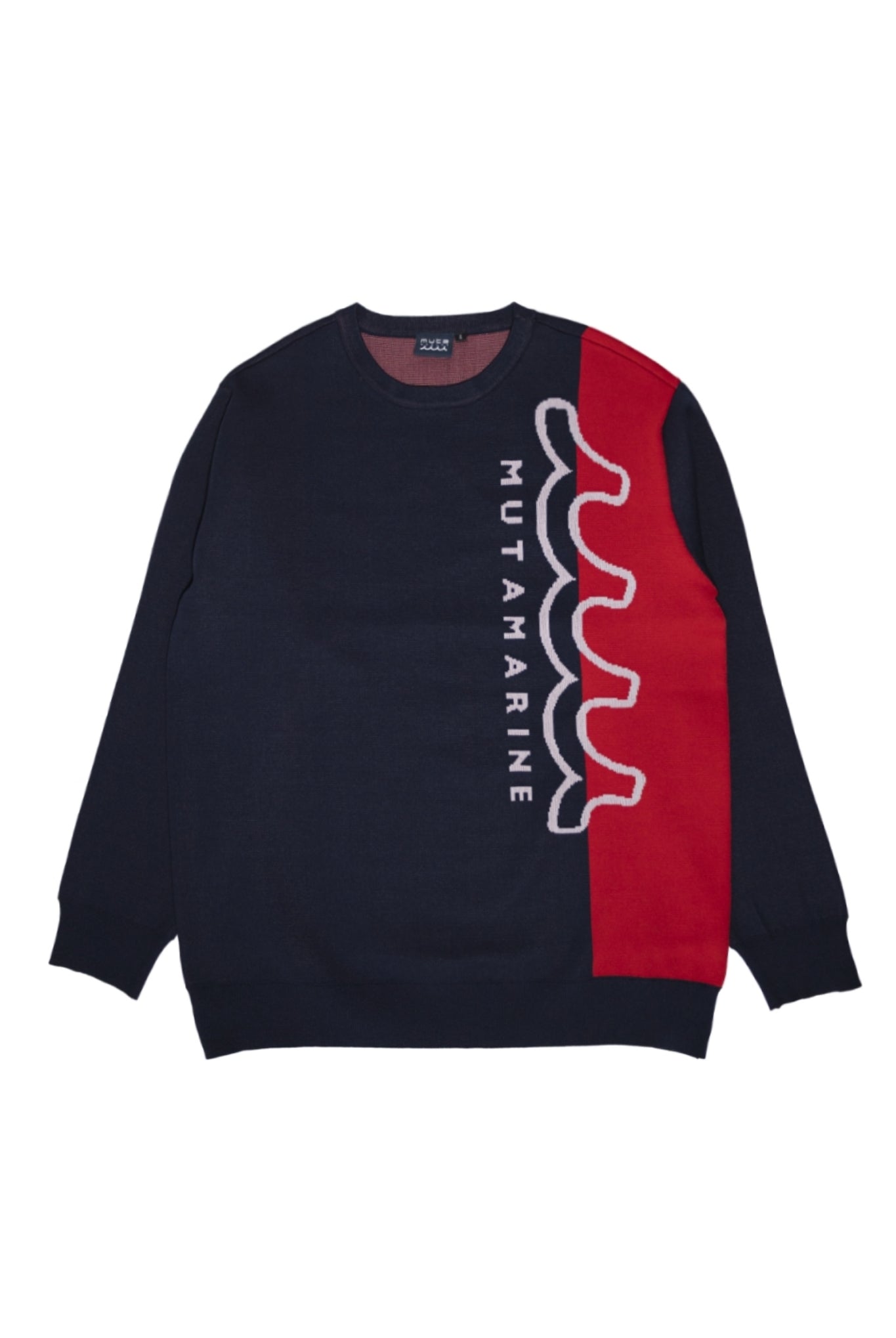 バーチカル ジャガードニット プルオーバー ニット MMSG-240140 ドライタッチ ルーズフィット 軽量 / NAVY