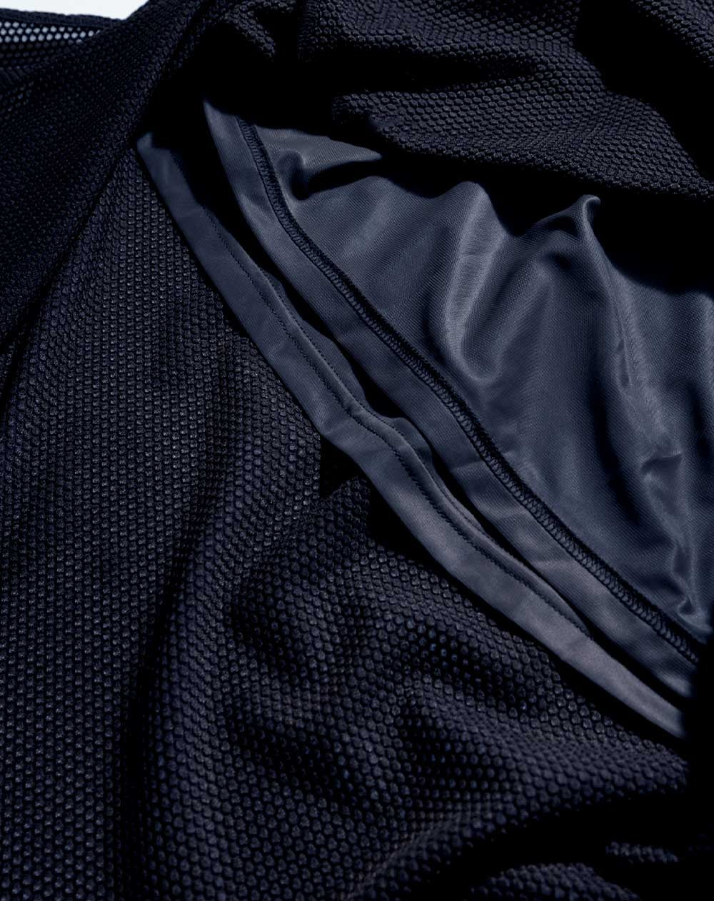 muta MARINE ムータマリン ストレッチメッシュ シャーリングワンピース NAVY