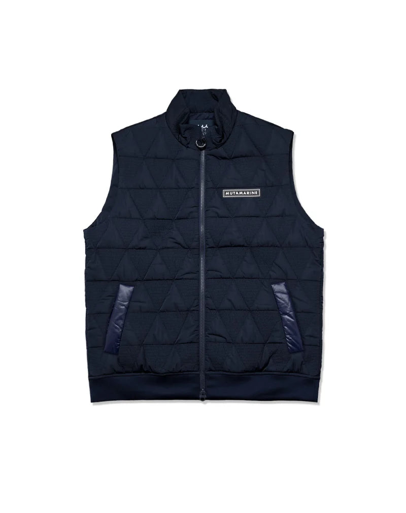 muta MARINE ベスト Geometric down vest MMJC-443369 NAVY