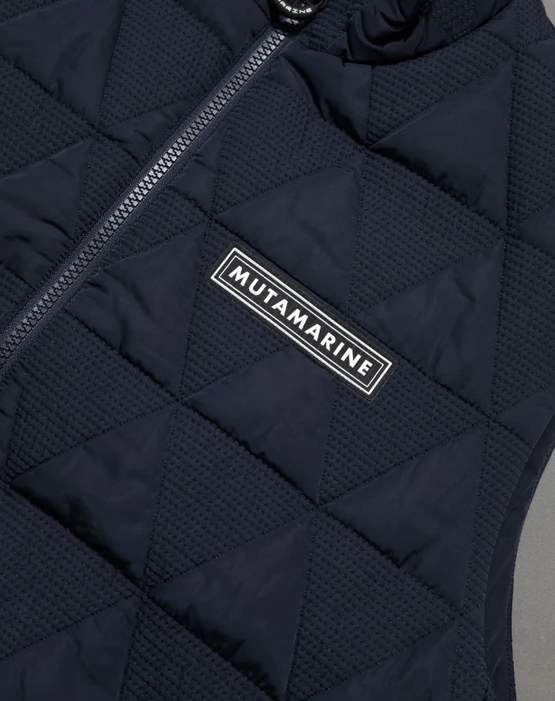 muta MARINE ベスト Geometric down vest MMJC-443369 NAVY