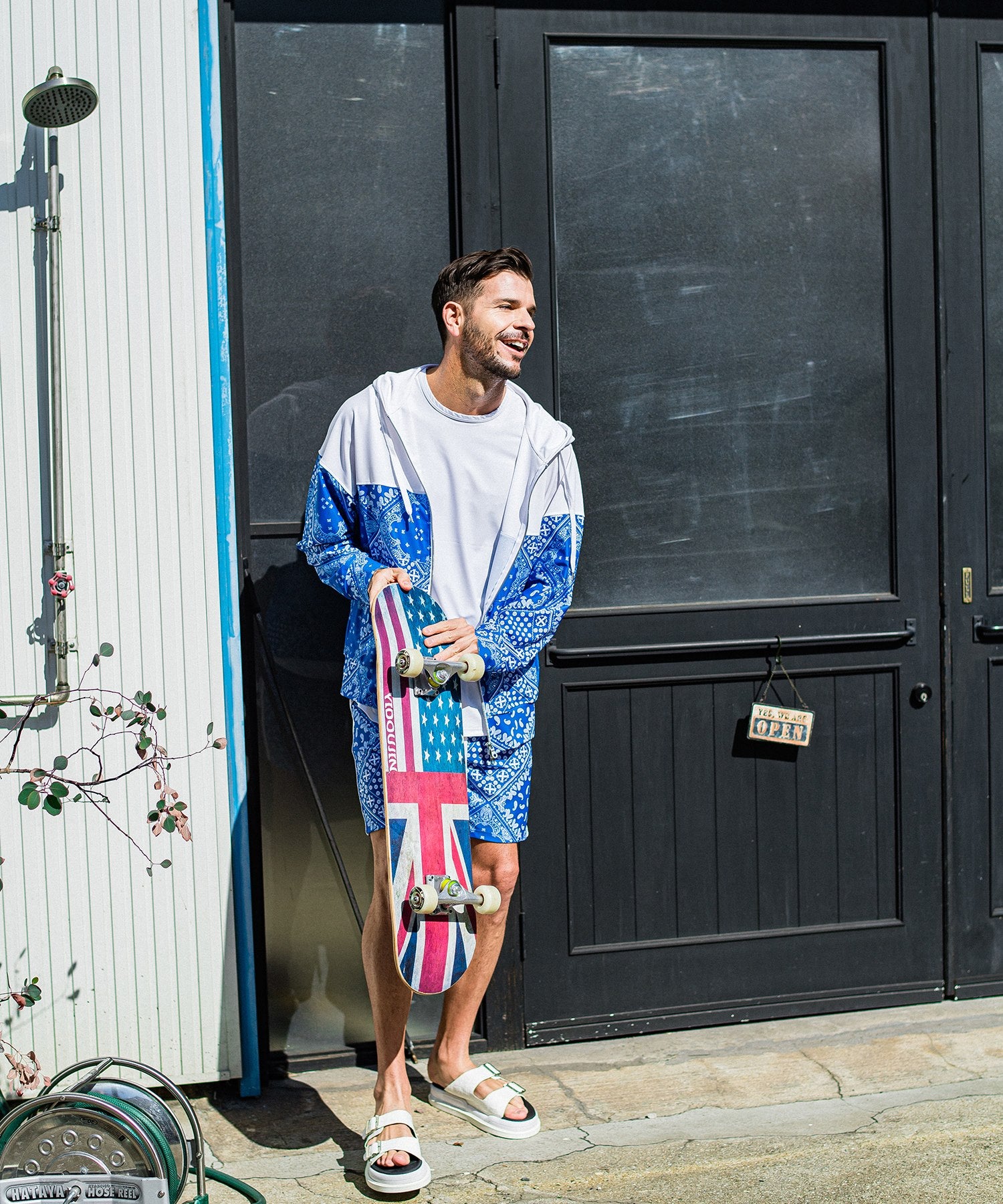 RESOUND CLOTHING リサウンド クロージング RC32-C-001 ラッシュ フーディ セットアップ Paisley RUSH OV ZIPUP HOODIE BANDANA BULE バンダナ ブルー