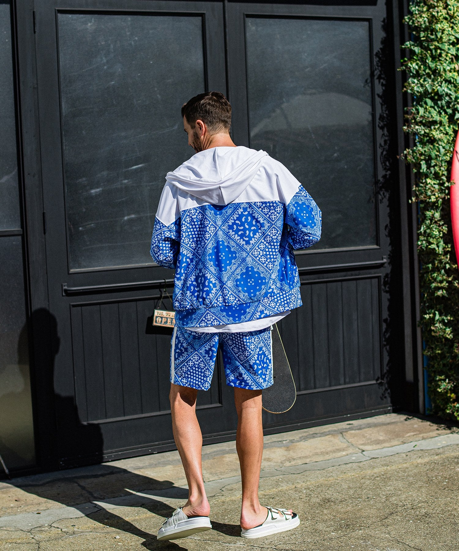 RESOUND CLOTHING リサウンド クロージング RC32-C-001 ラッシュ フーディ セットアップ Paisley RUSH OV ZIPUP HOODIE BANDANA BULE バンダナ ブルー