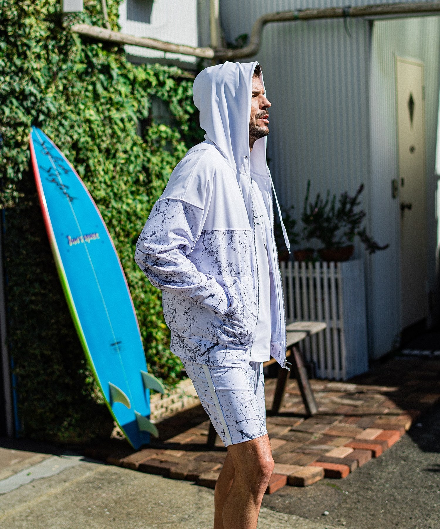 RESOUND CLOTHING リサウンド クロージング RC32-C-001 ペイント ラッシュフーディ セットアップ RUSH OV ZIPUP HOODIE PAINT WHITE ホワイト高岡蒼佑さん着用アイテム
