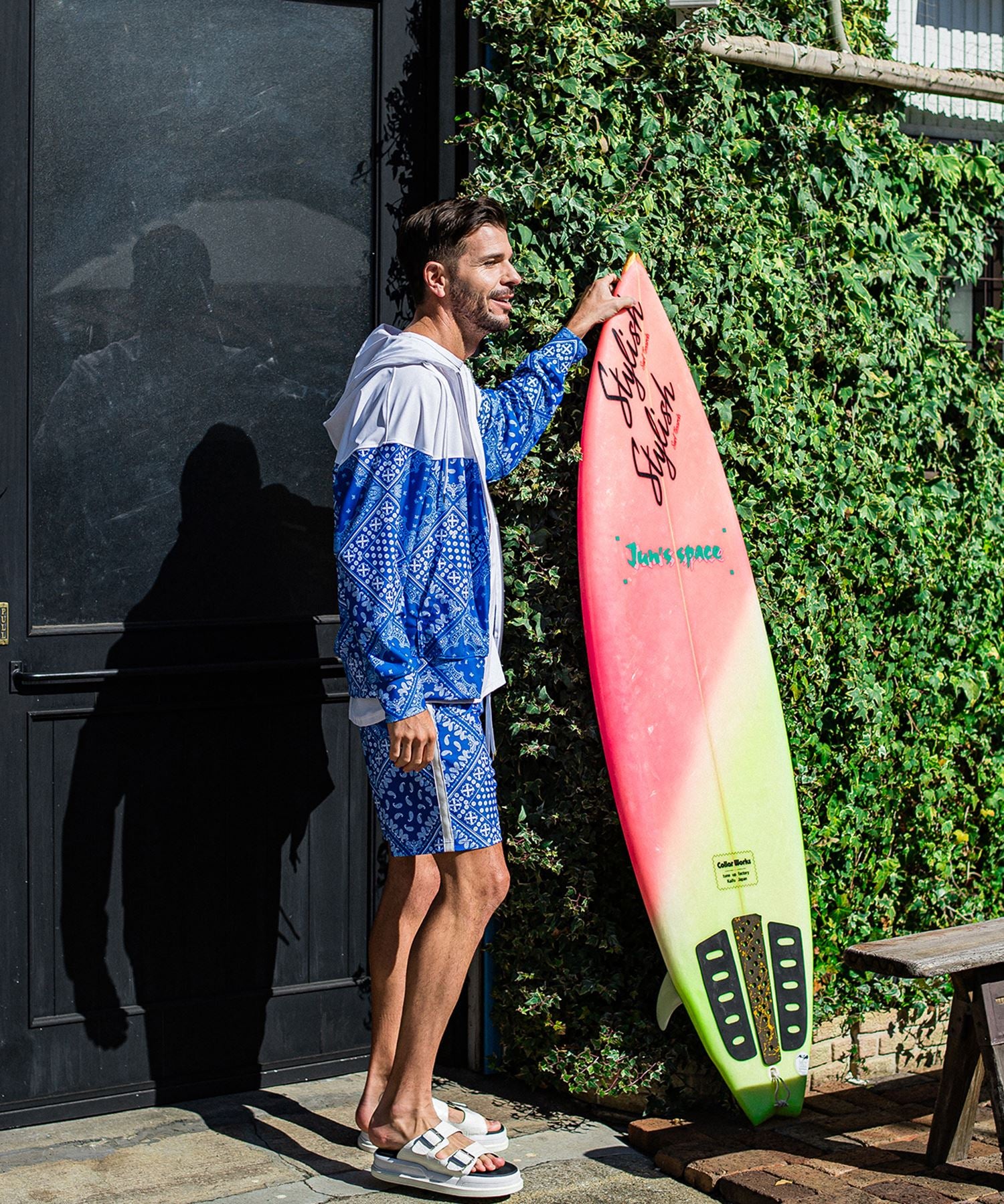 RESOUND CLOTHING リサウンド クロージング RC32-HP-002 ラッシュ ハーフパンツ セットアップ RUSH SHORTS BANDANA BULE バンダナ ブルー 高岡蒼佑さん着用アイテム