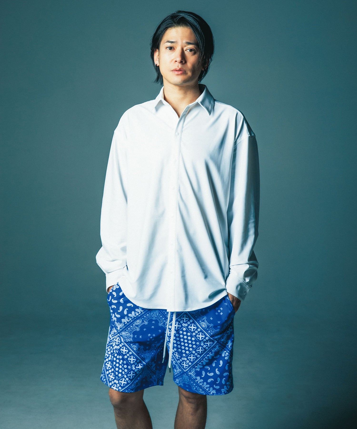 RESOUND CLOTHING リサウンド クロージング RC32-HP-002 ラッシュ ハーフパンツ セットアップ RUSH SHORTS BANDANA BULE バンダナ ブルー 高岡蒼佑さん着用アイテム