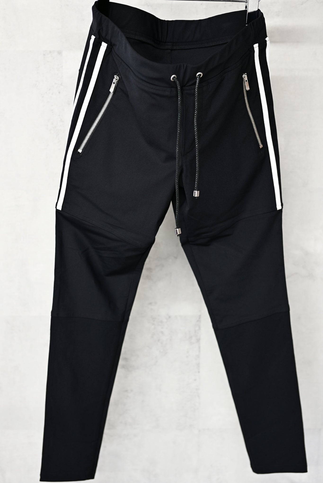 Johnson LINE NYLON PT BASIC-ST-009 SUPER TIGHT TAPERD ロングパンツ 機能素材 / BLACK×LINE WHITE