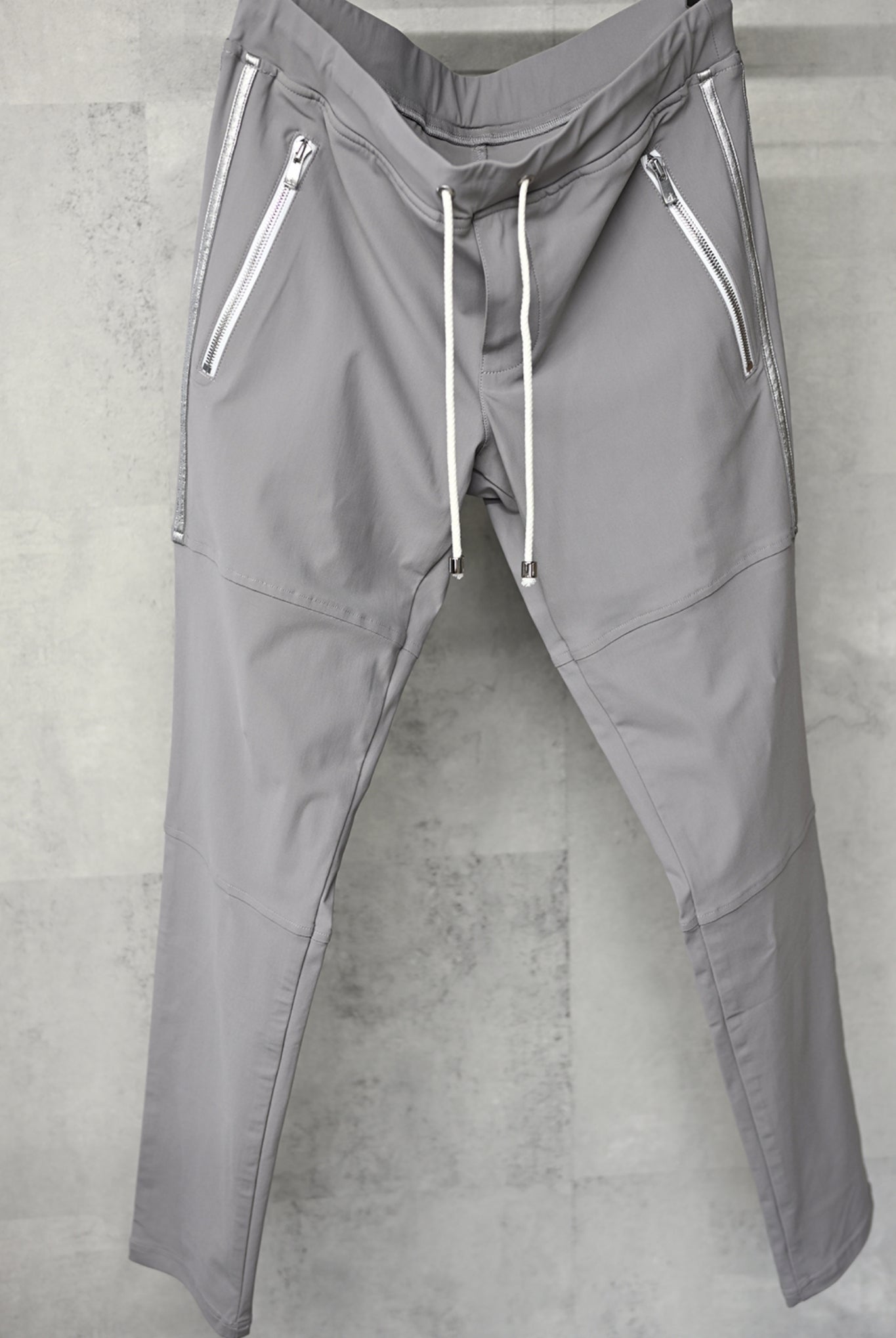 Johnson LINE NYLON PT BASIC-ST-009 SUPER TIGHT TAPERD ロングパンツ 機能素材 / GREY×LINE SILVER