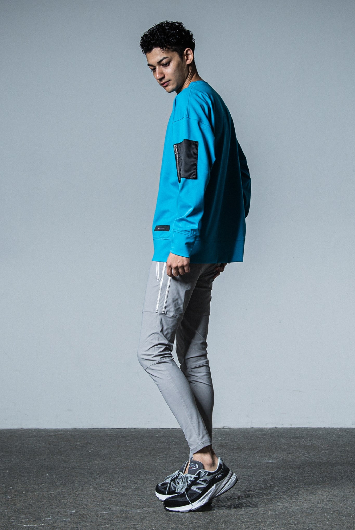 military pocket loose trainer RC33-C-002 トレーナー 機能素材 / BLUE