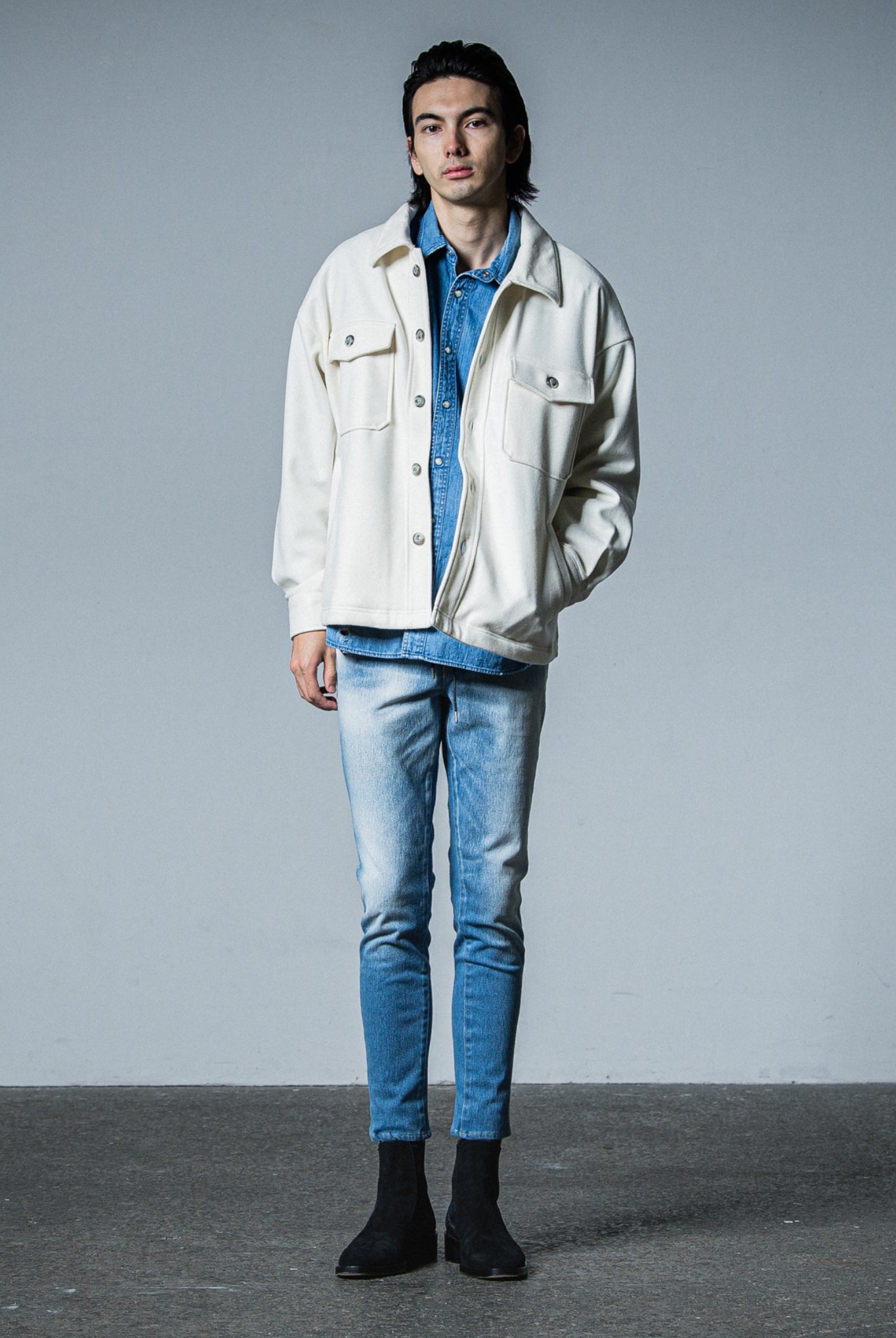 MELTON OVER CPO RC33-JK-005 LOOSE FIT ジャケット ジャージ / OFF WHITE