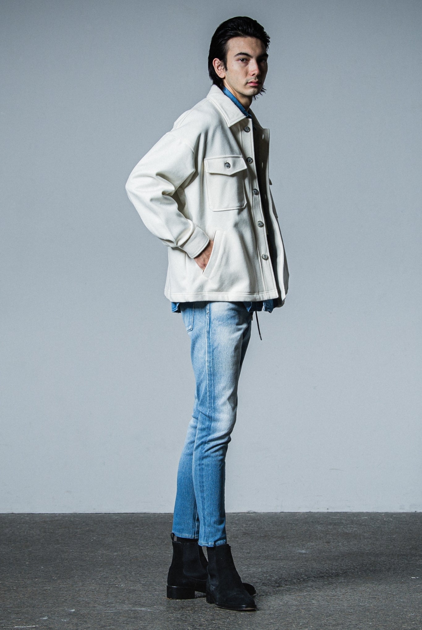 MELTON OVER CPO RC33-JK-005 LOOSE FIT ジャケット ジャージ / OFF WHITE