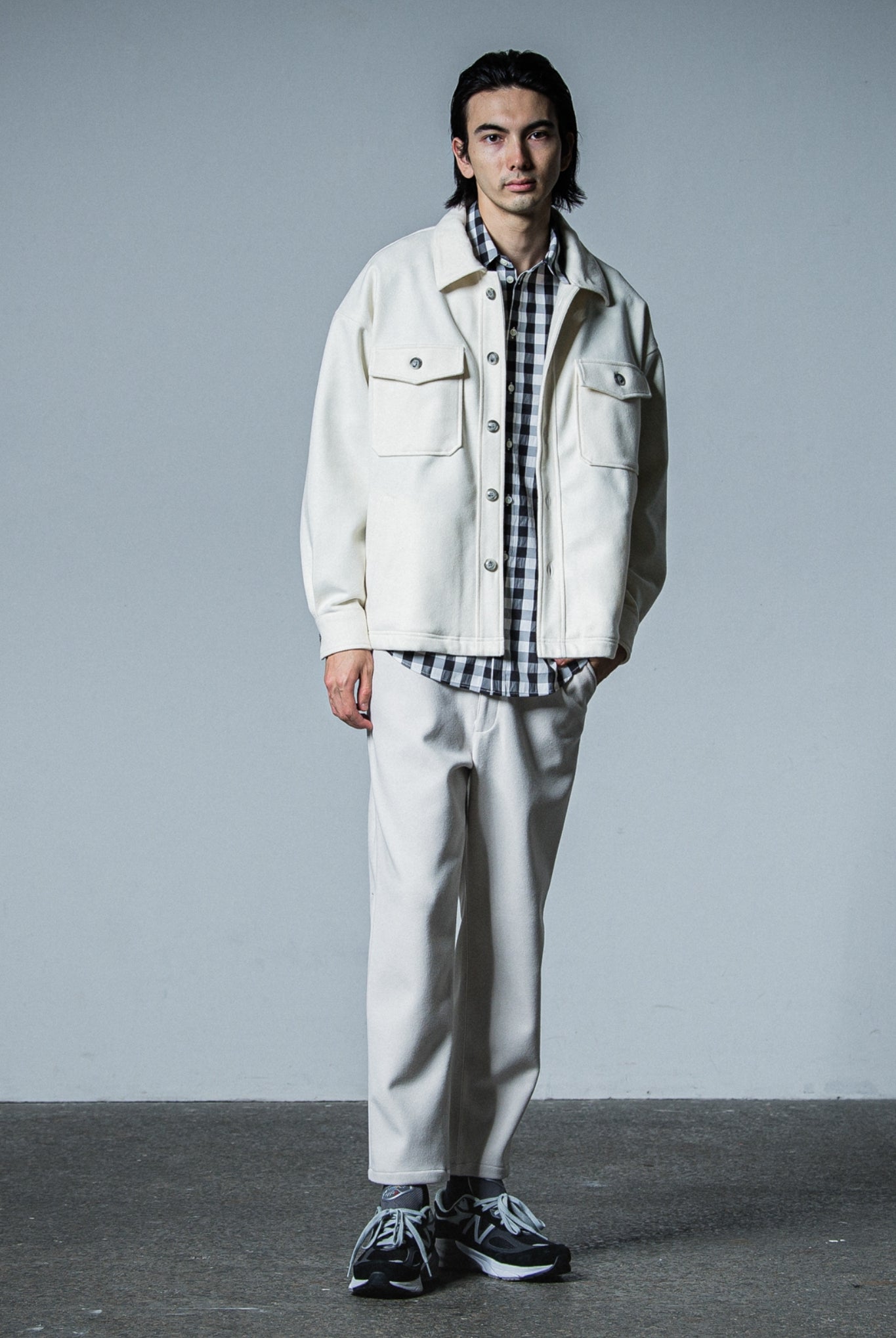 MELTON OVER CPO RC33-JK-005 LOOSE FIT ジャケット ジャージ / OFF WHITE