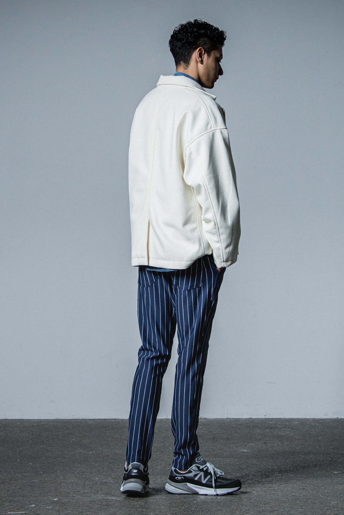 MELTON OVER PCOAT RC33-JK-007 LOOSE FIT ピーコート 高機能素材 / OFF WHITE