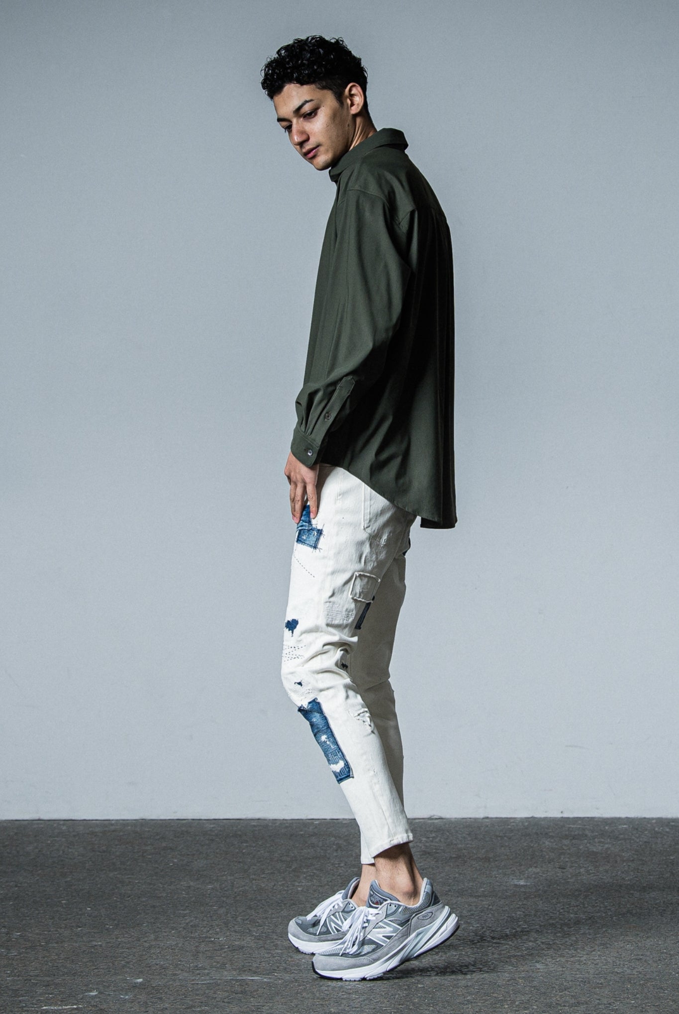 NYLON jack shirts RC33-SH-001 シャツ ストレッチ 速乾 / KHAKI