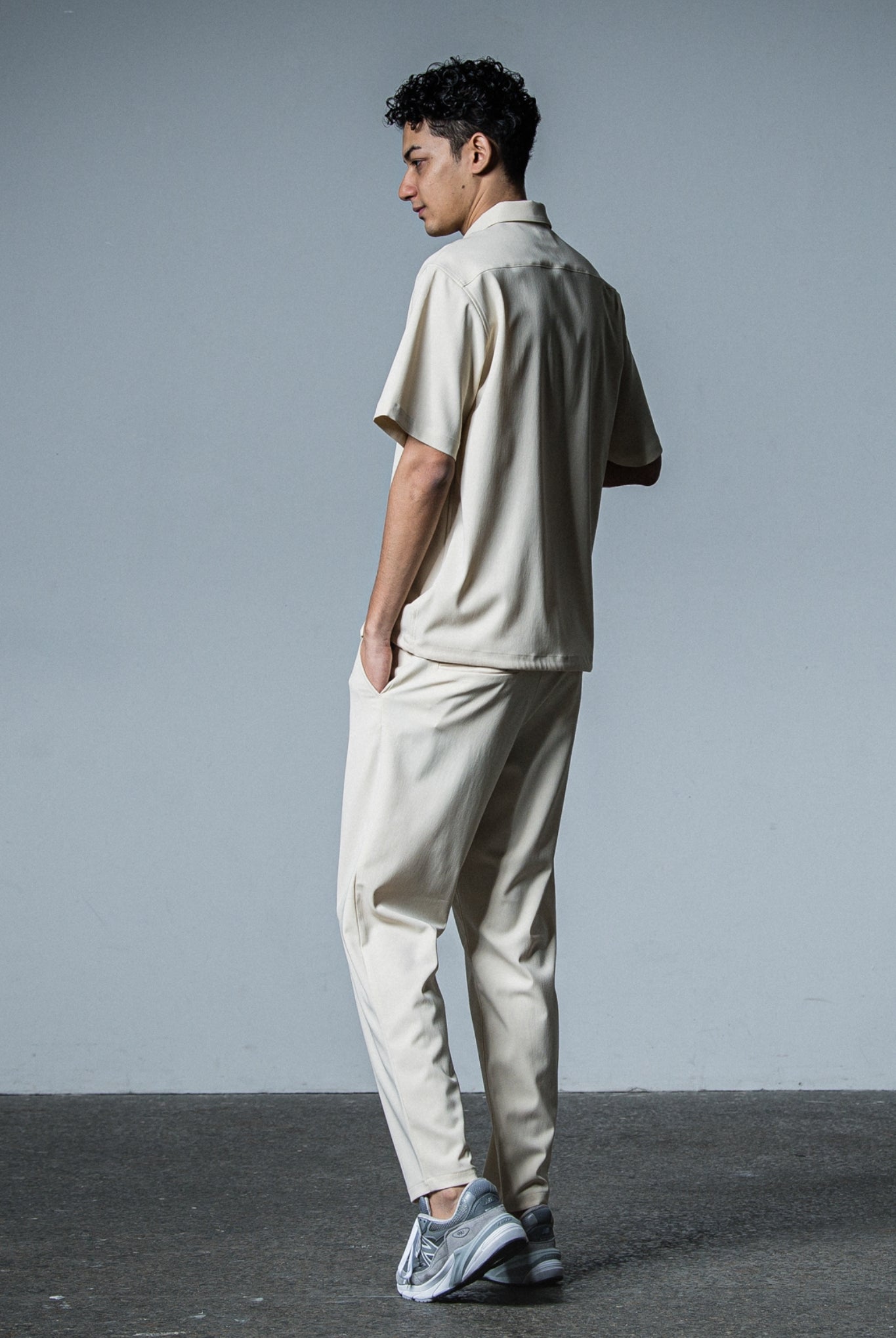 PULLOVER HALF shirt OVER SIZE シャツ / BEIGE