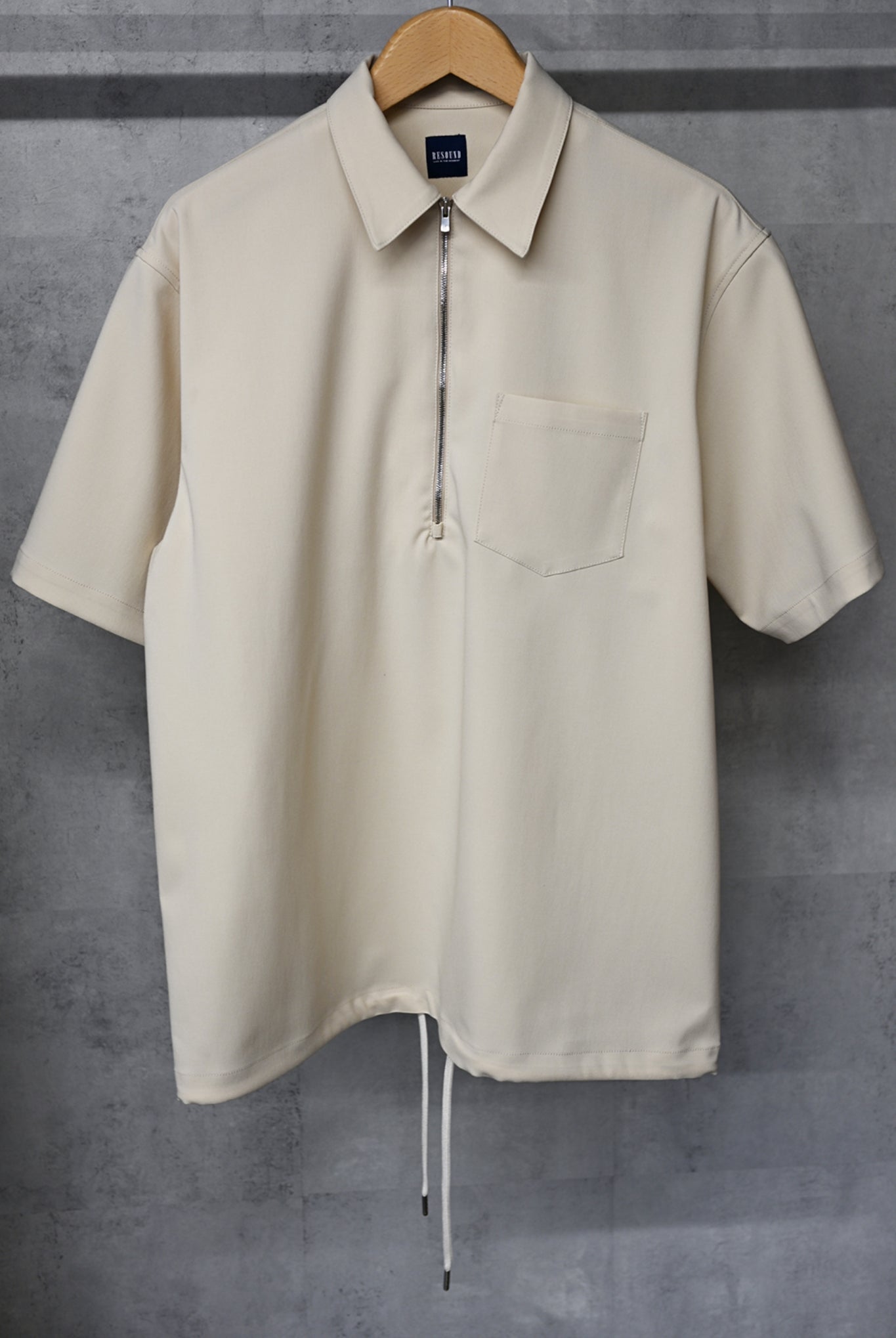 PULLOVER HALF shirt OVER SIZE シャツ / BEIGE