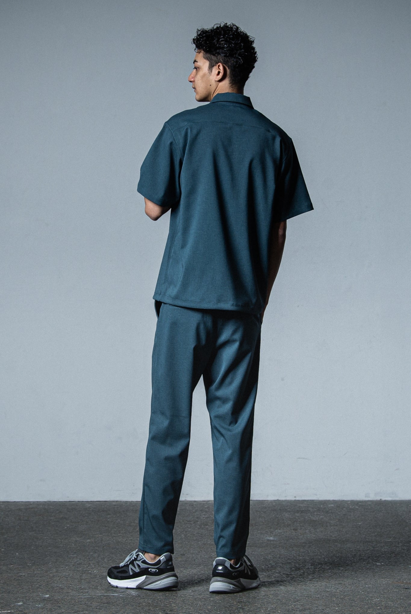 PULLOVER HALF shirt OVER SIZE シャツ / GREEN
