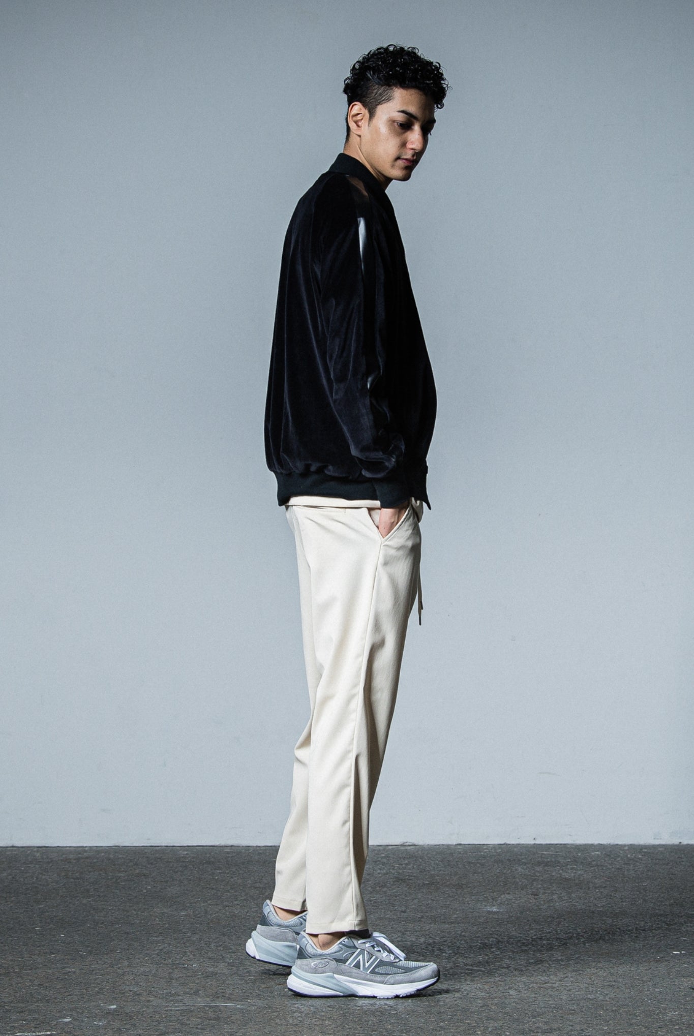 PAT WIDE EASY PANTS (POLY) RC33-ST-036BN WIDE TAPERD ロングパンツ ワイド イージースラックス ストレッチ / BEIGE