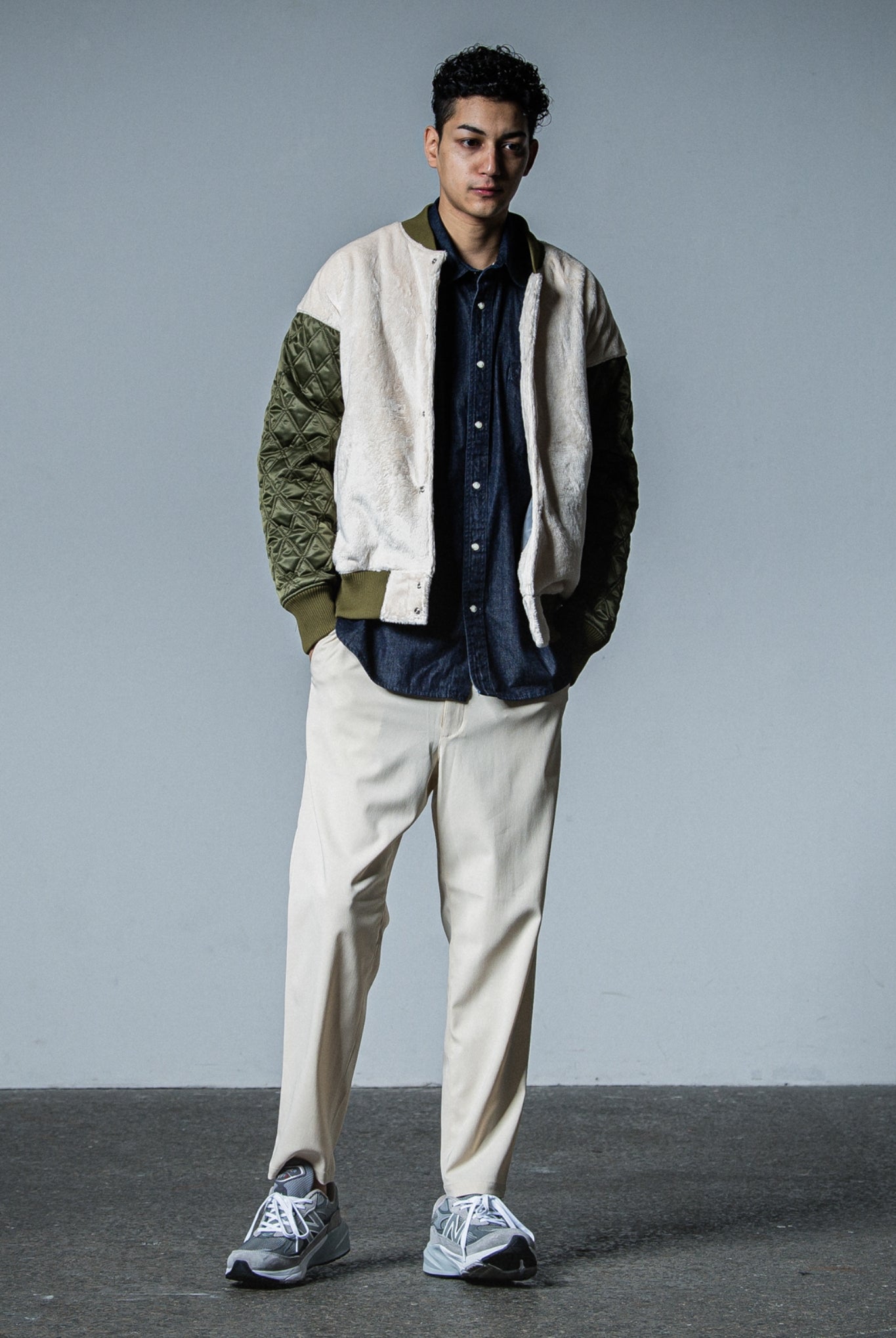 PAT WIDE EASY PANTS (POLY) RC33-ST-036BN WIDE TAPERD ロングパンツ ワイド イージースラックス ストレッチ / BEIGE