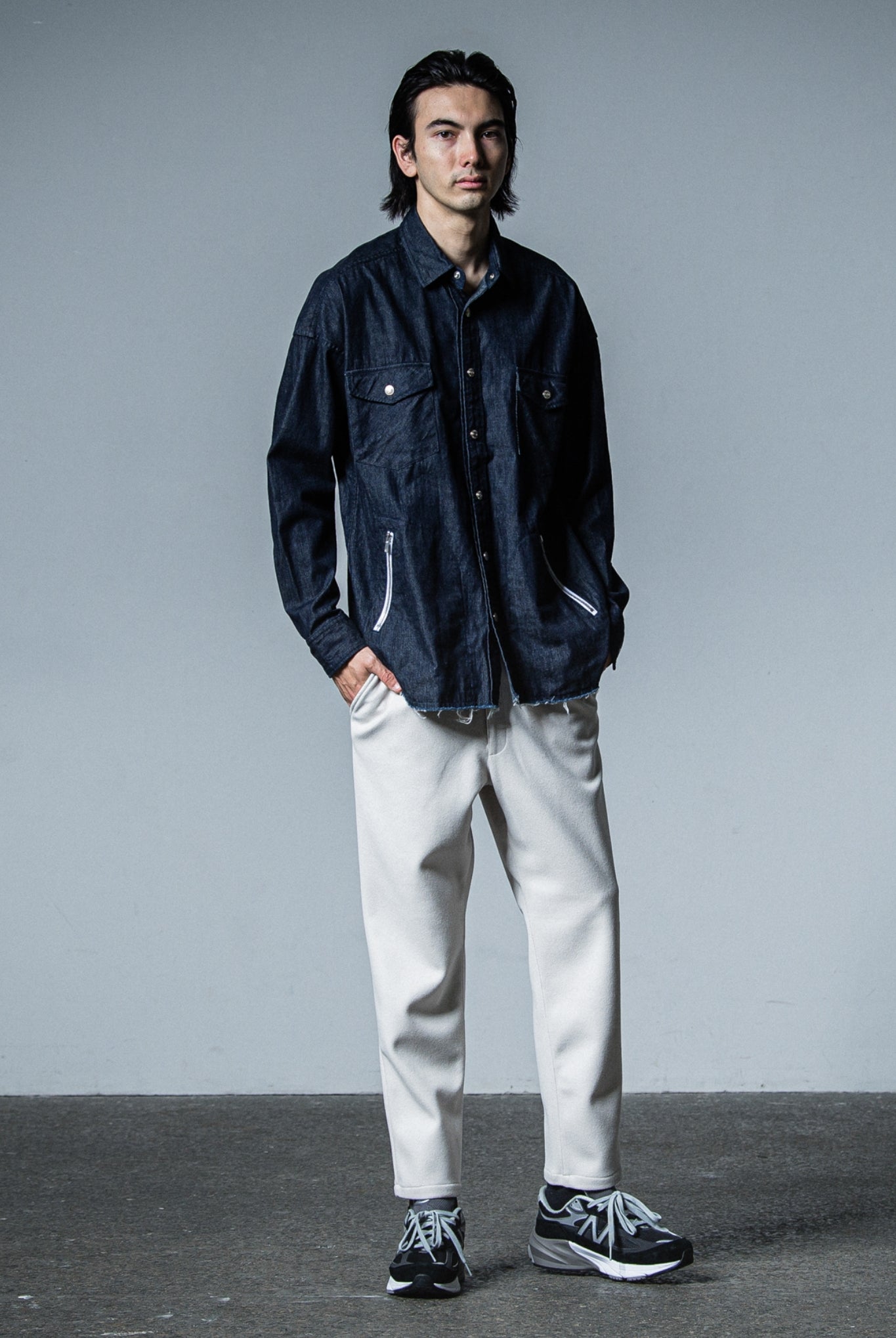 PAT WIDE EASY PANTS (MELTON) RC33-ST-036BN WIDE TAPERD ロングパンツ ワイド イージースラックス 保温 速乾 ストレッチ / OFF WHITE