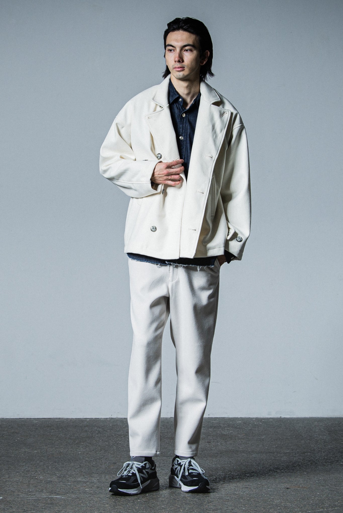 PAT WIDE EASY PANTS (MELTON) RC33-ST-036BN WIDE TAPERD ロングパンツ ワイド イージースラックス 保温 速乾 ストレッチ / OFF WHITE
