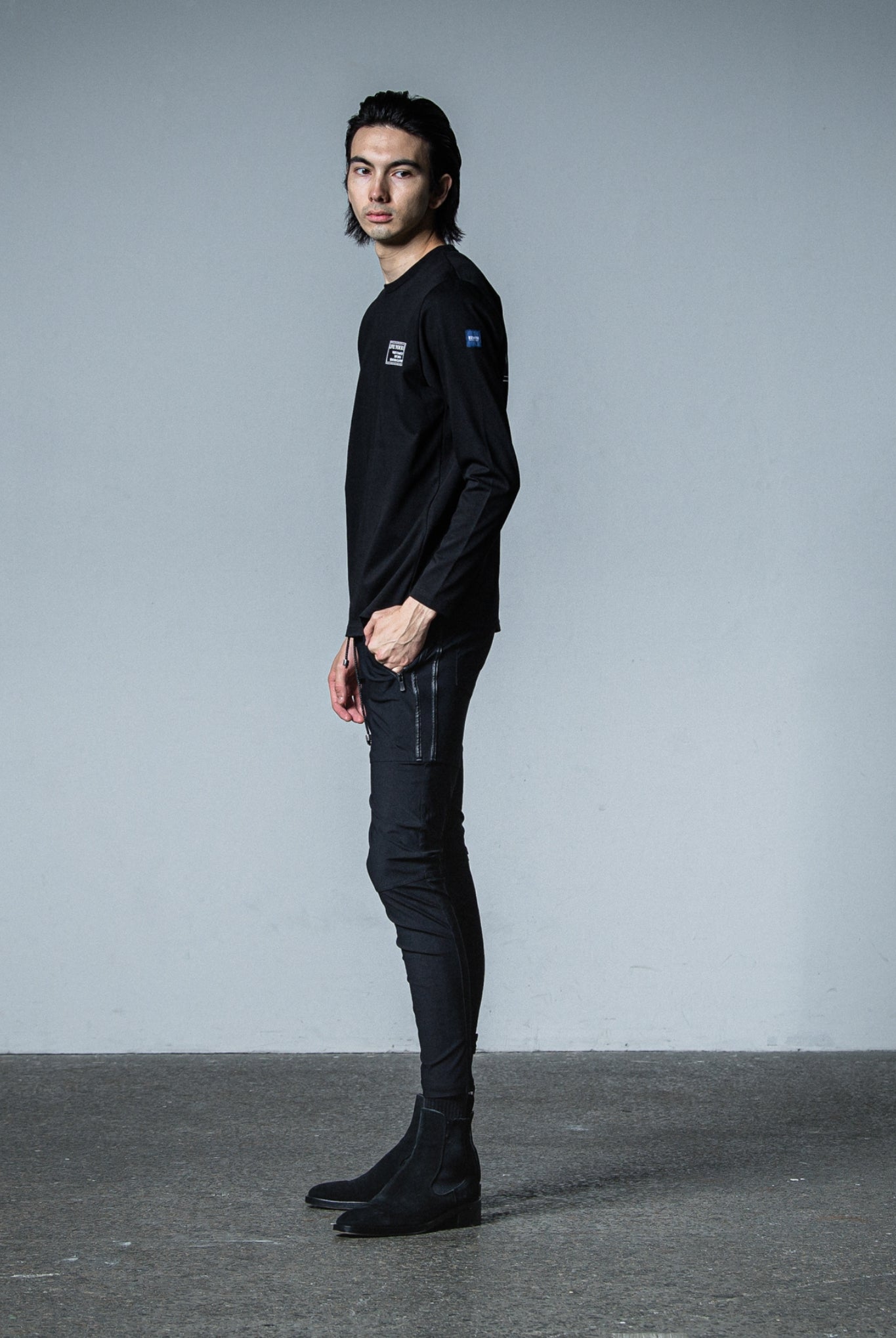crew longsleave Tee LOOSE FIT RC33-T-002 ロンT / BLACK