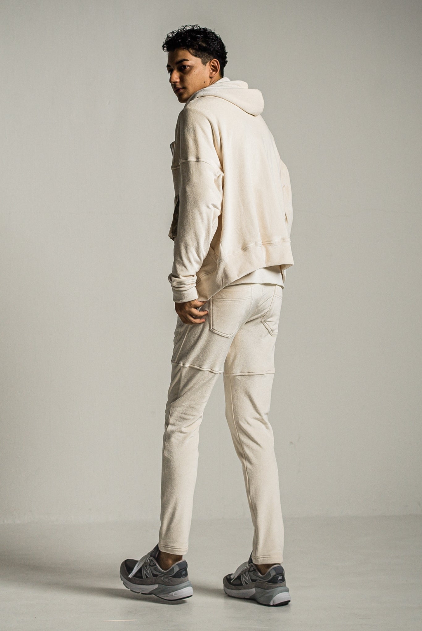 velours fleece zip loose hoodie RC34-C-009 フリースパーカー オーバーサイズ ストレッチ性 快適な着心地 / OFF