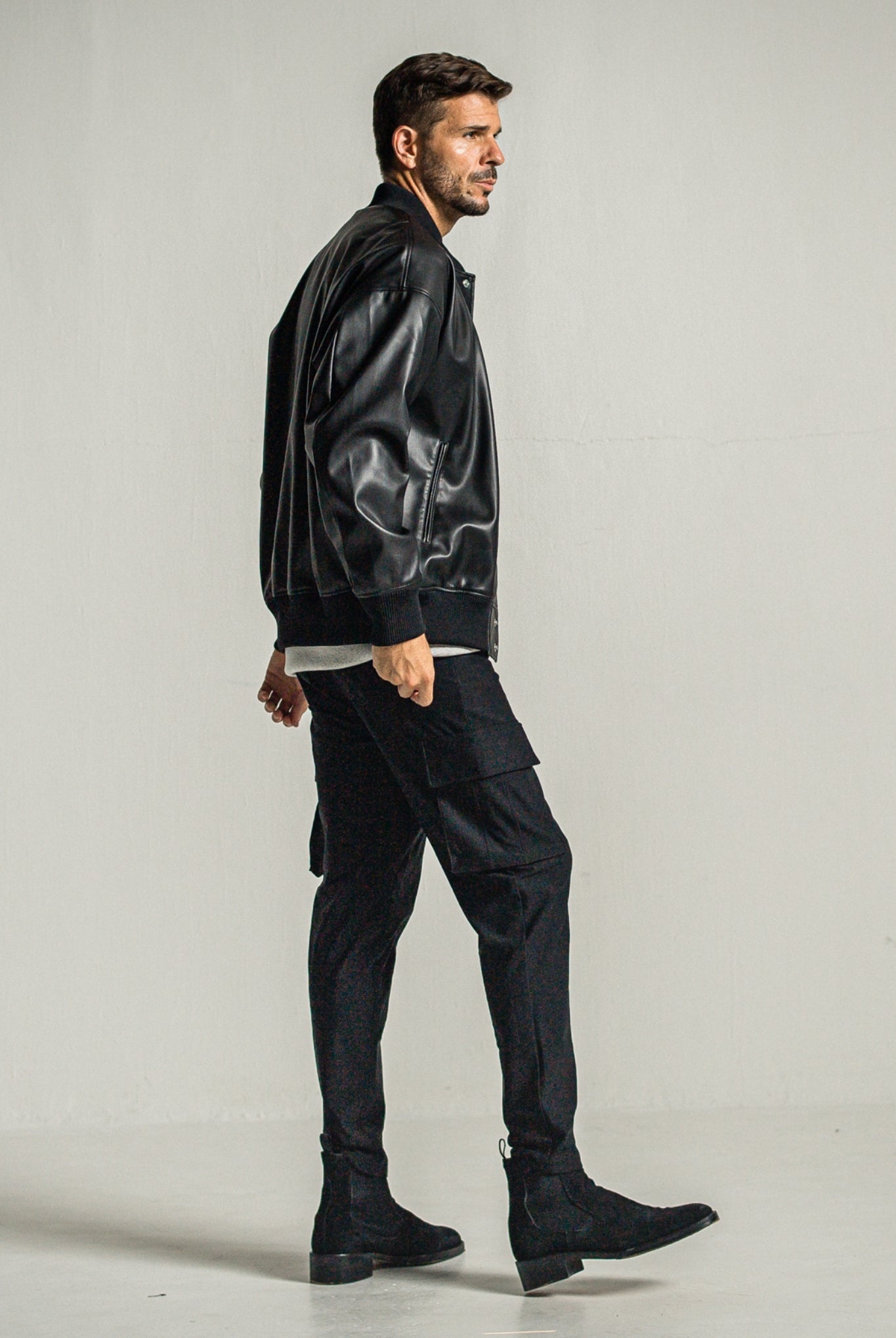 【TRANSIT SQUARE別注】 Roland HEAT cargo RC34-ST-029H カーゴパンツ セミルーズフィット 360°ストレッチ 美シルエット / BLACK