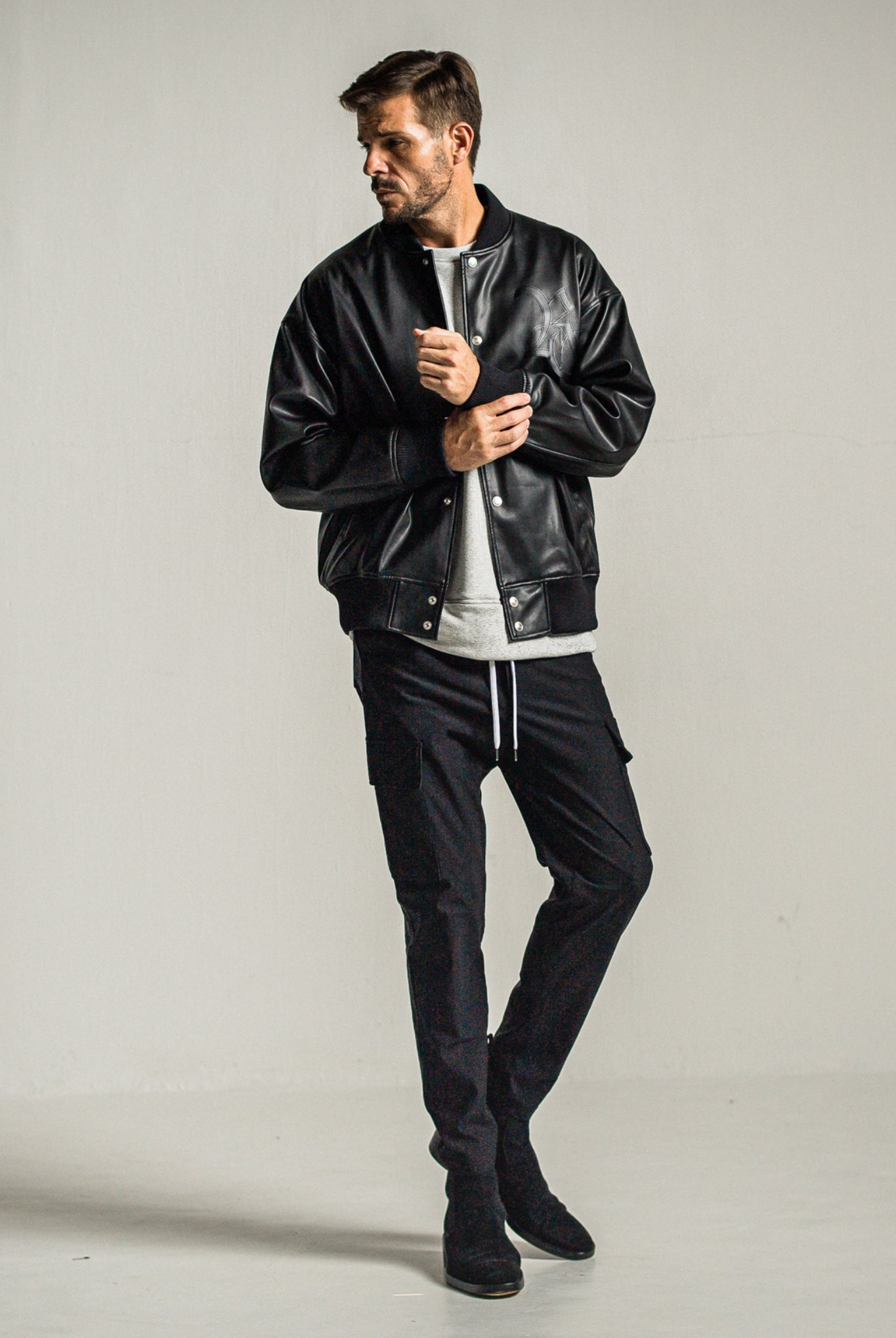 【TRANSIT SQUARE別注】 Roland HEAT cargo RC34-ST-029H カーゴパンツ セミルーズフィット 360°ストレッチ 美シルエット / BLACK