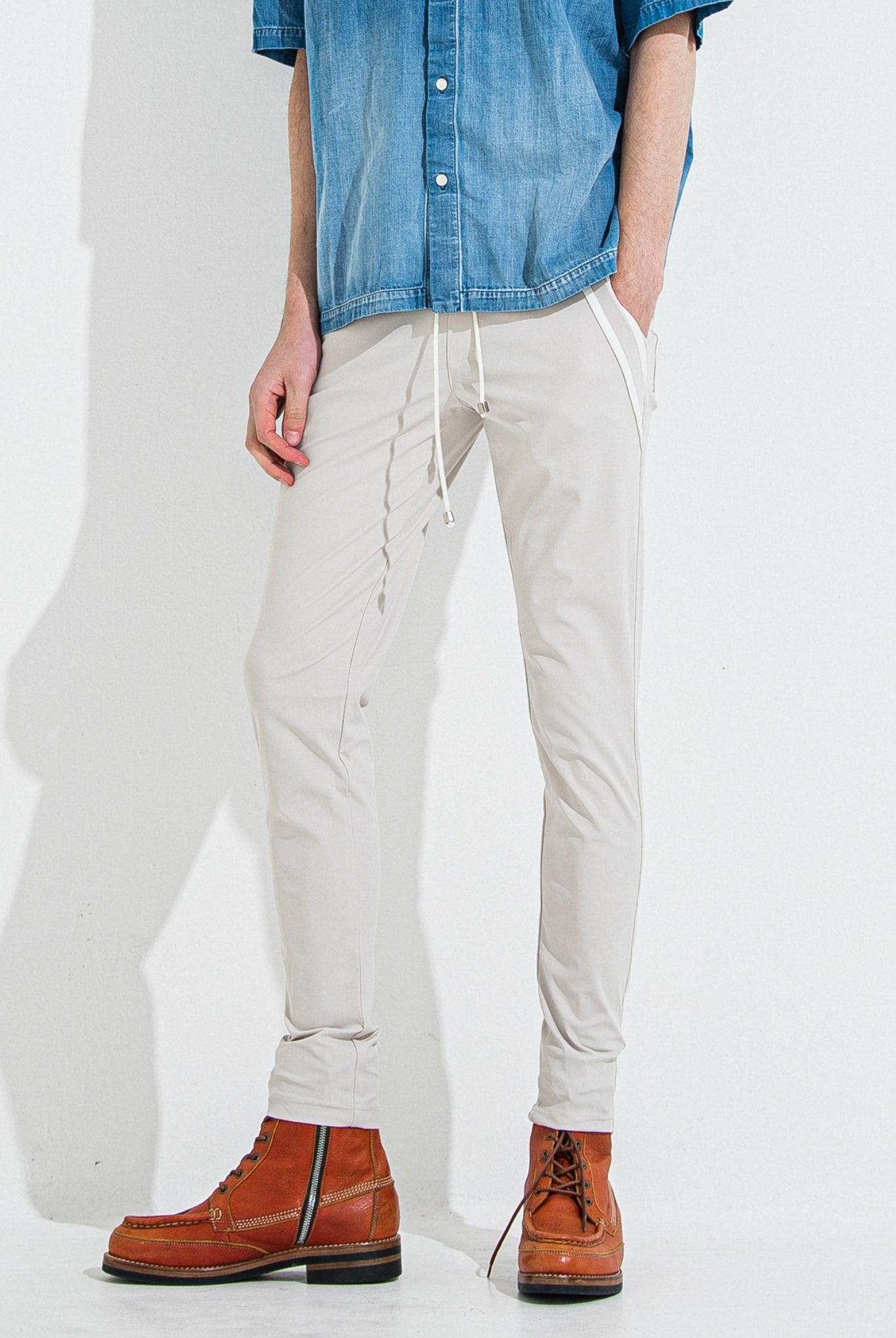 【ご予約受付中】EDGE NYLON PT BASIC-ST-014 イージーパンツ スキニー ストレッチ 速乾性 定番 / NYLONGREYGE