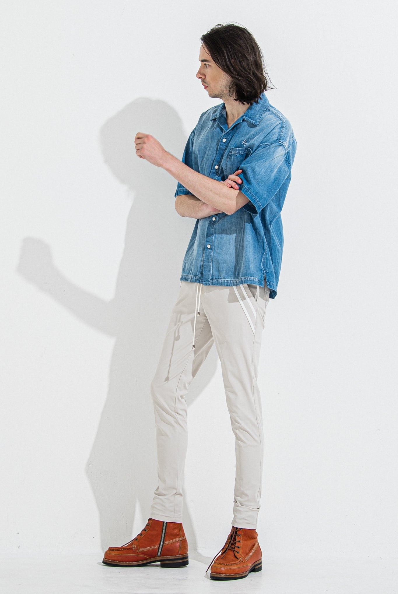 【ご予約受付中】EDGE NYLON PT BASIC-ST-014 イージーパンツ スキニー ストレッチ 速乾性 定番 / NYLONGREYGE