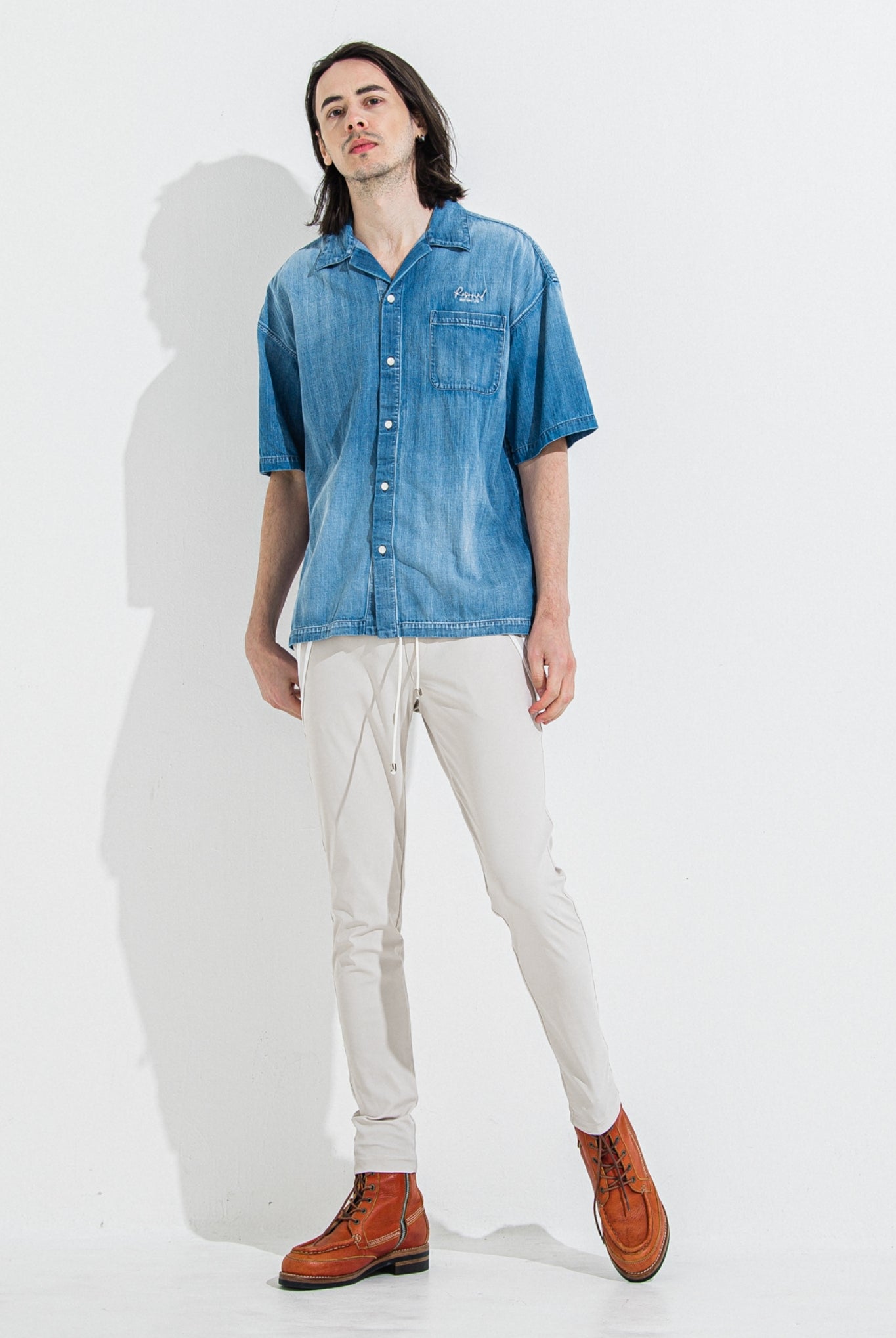 【ご予約受付中】EDGE NYLON PT BASIC-ST-014 イージーパンツ スキニー ストレッチ 速乾性 定番 / NYLONGREYGE
