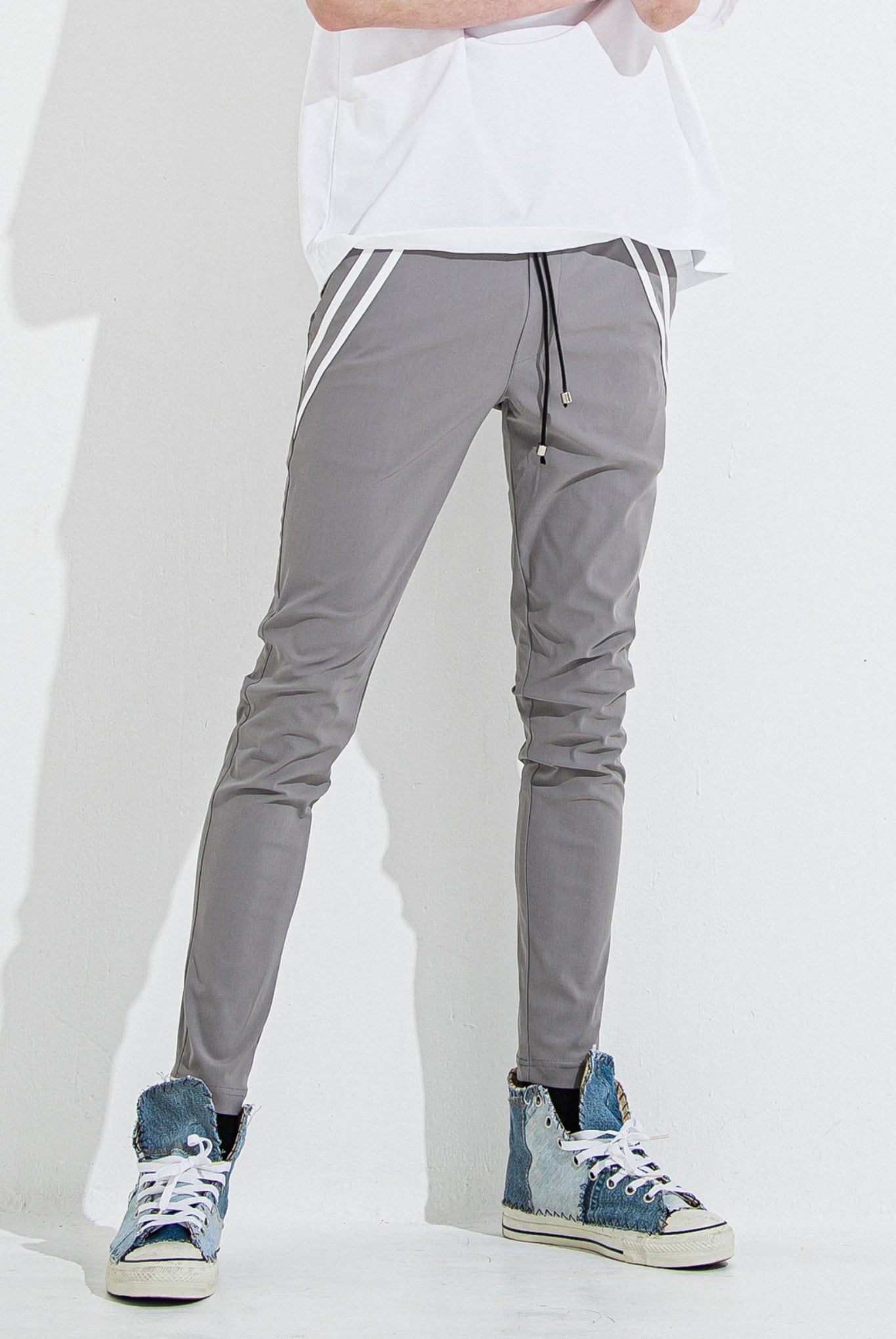 EDGE NYLON PT BASIC-ST-014 イージーパンツ スキニー ストレッチ 速乾性 定番 / NYLONGREY