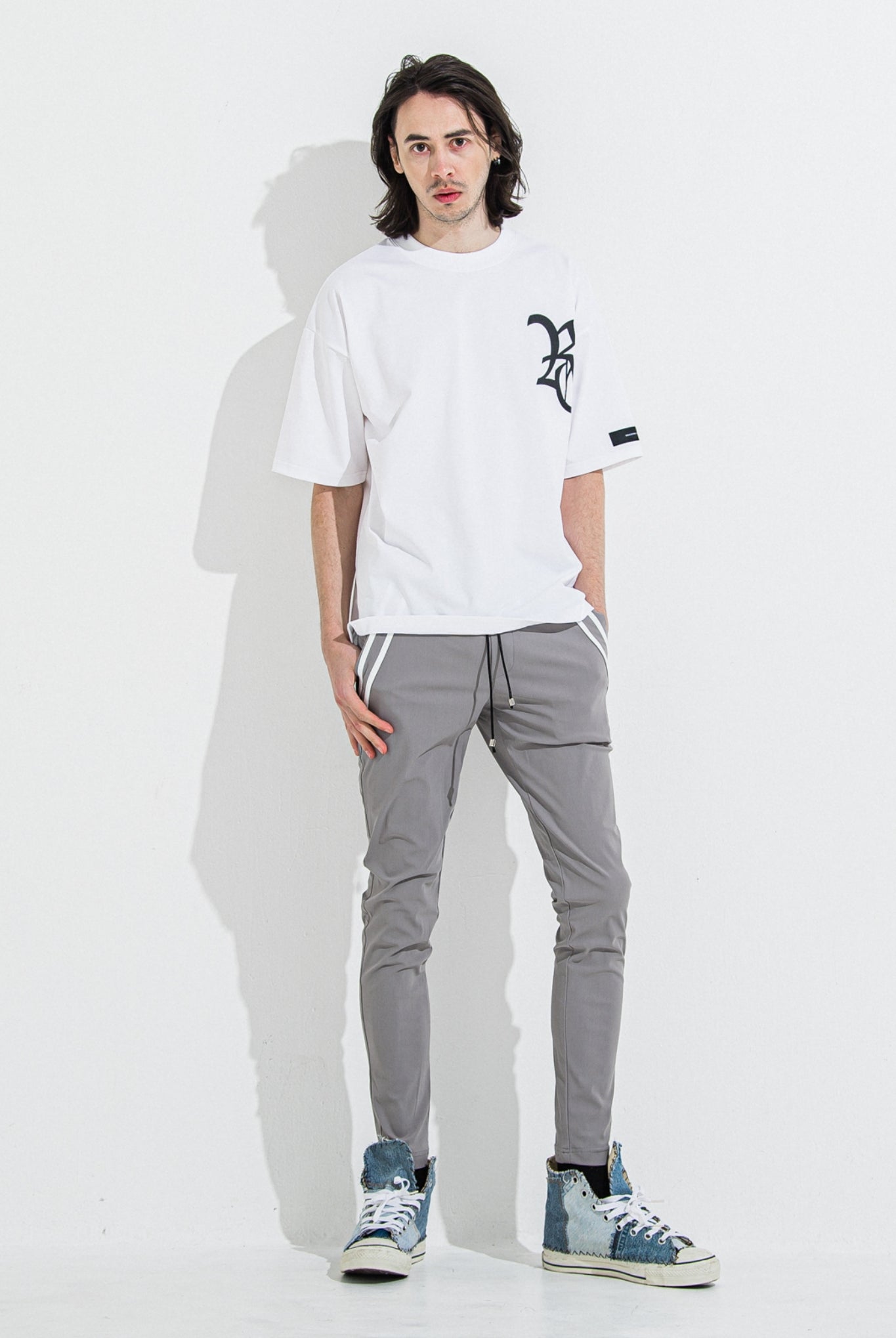 EDGE NYLON PT BASIC-ST-014 イージーパンツ スキニー ストレッチ 速乾性 定番 / NYLONGREY