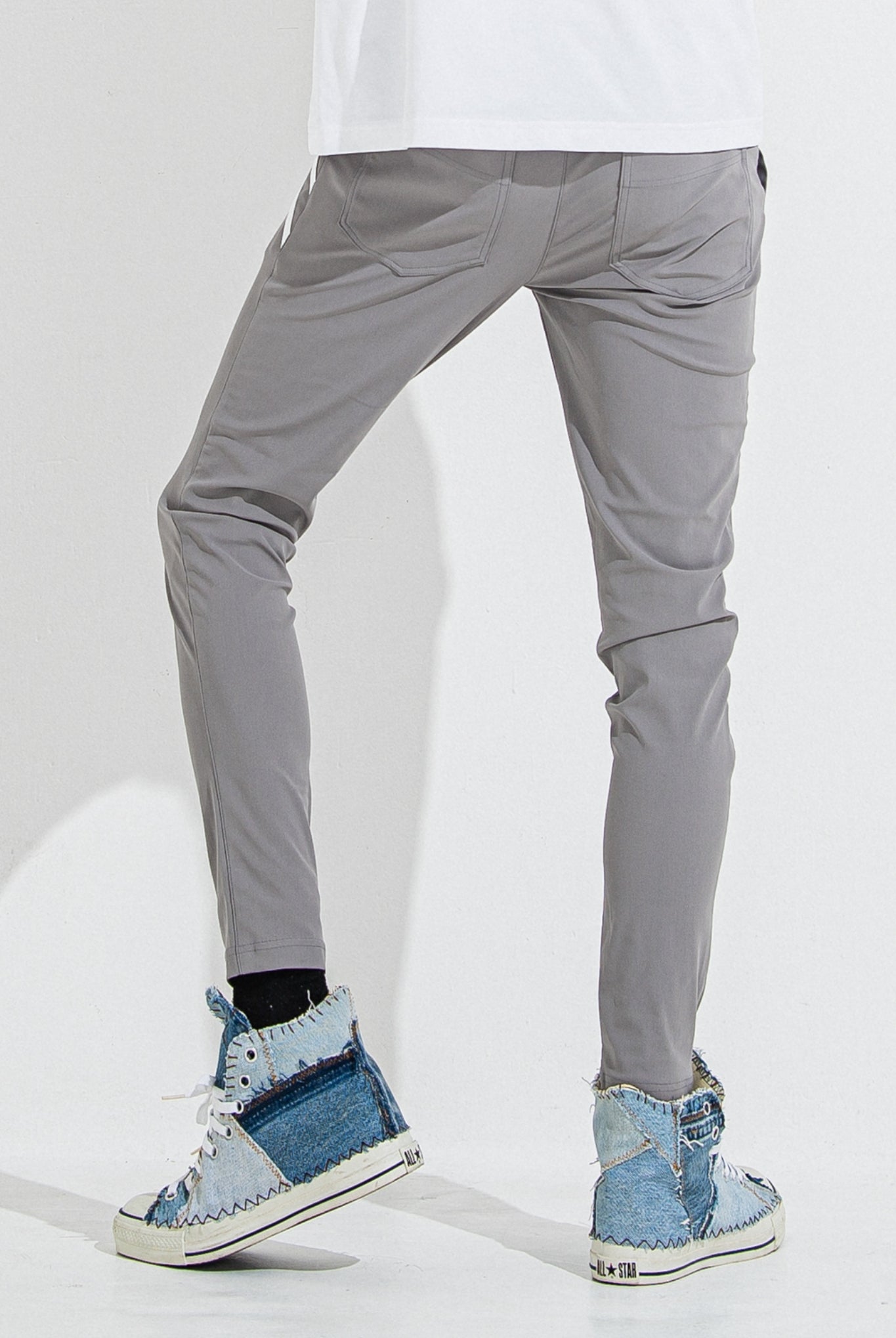 EDGE NYLON PT BASIC-ST-014 イージーパンツ スキニー ストレッチ 速乾性 定番 / NYLONGREY