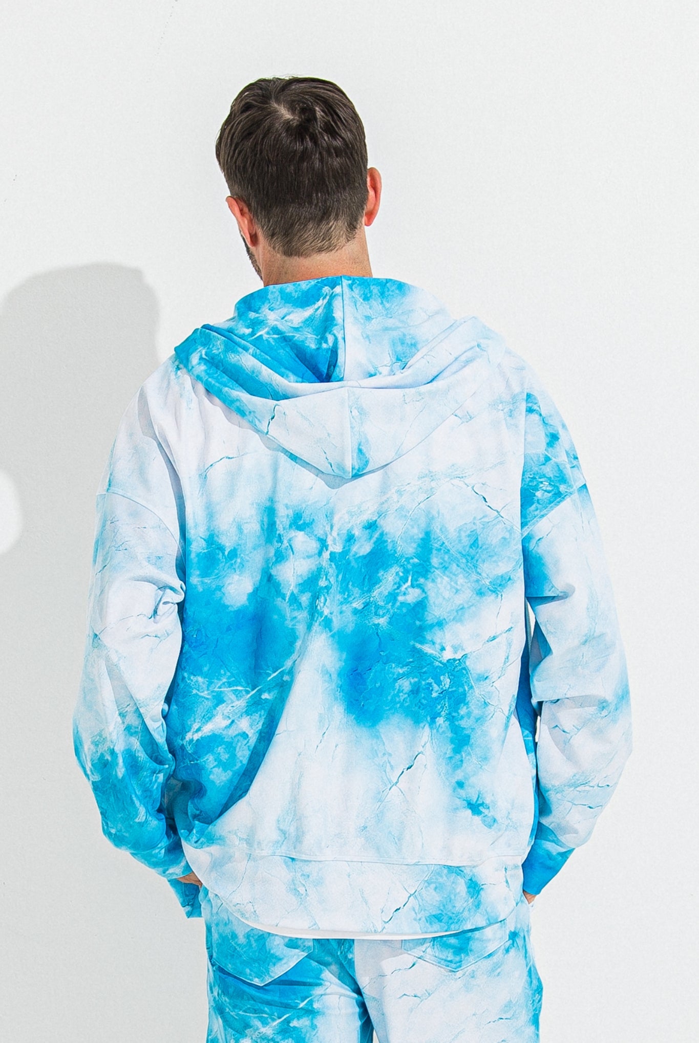 RUSH OVER ZIPUP HOODIE RC36-C-001 パーカー ジップアップ ラッシュガード セットアップ / marble BLUE