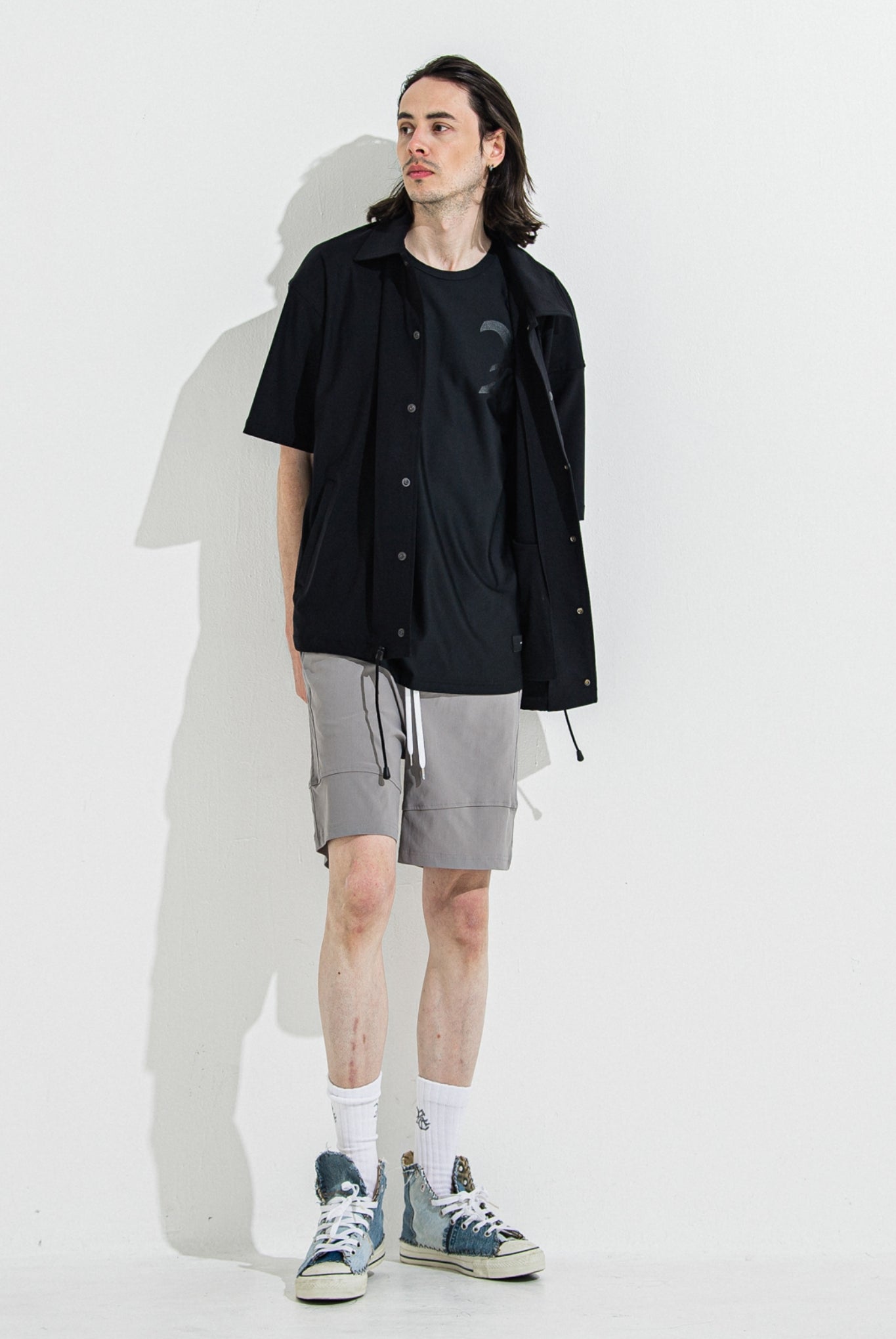 NYLON HALF COACH JACKET RC36-C-002 コーチジャケット セットアップ / BLACK