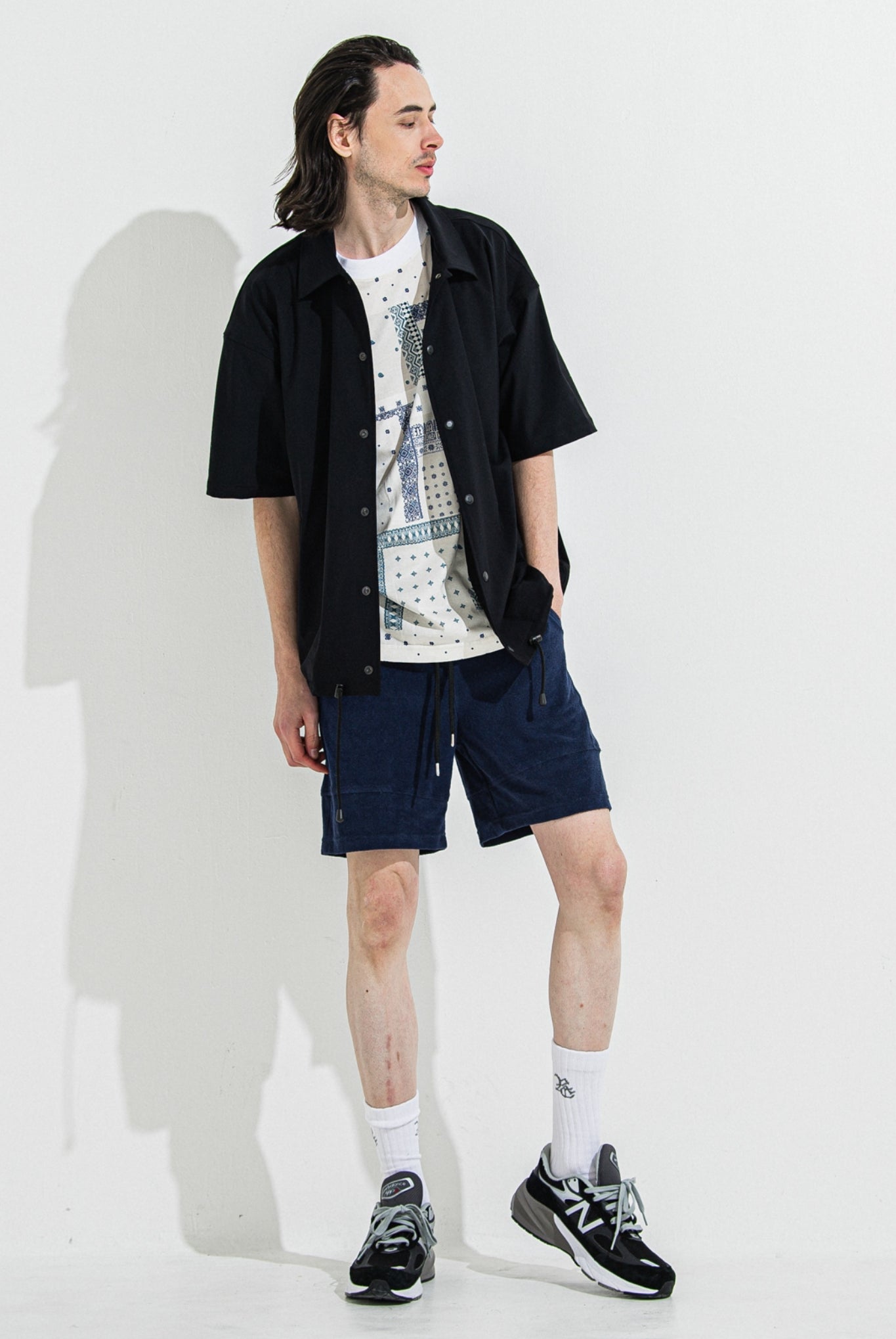 NYLON HALF COACH JACKET RC36-C-002 コーチジャケット セットアップ / BLACK