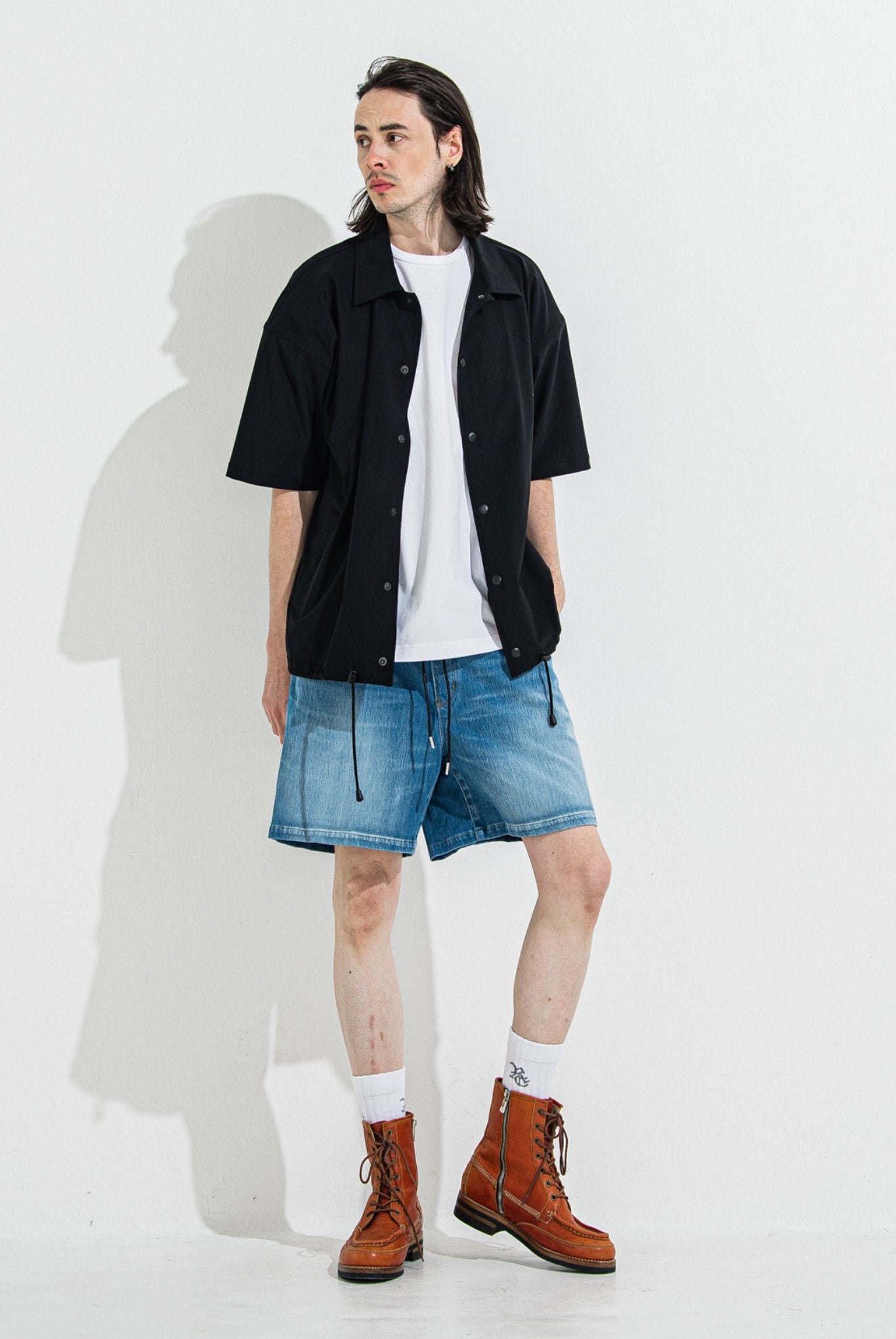 NYLON HALF COACH JACKET RC36-C-002 コーチジャケット セットアップ / BLACK