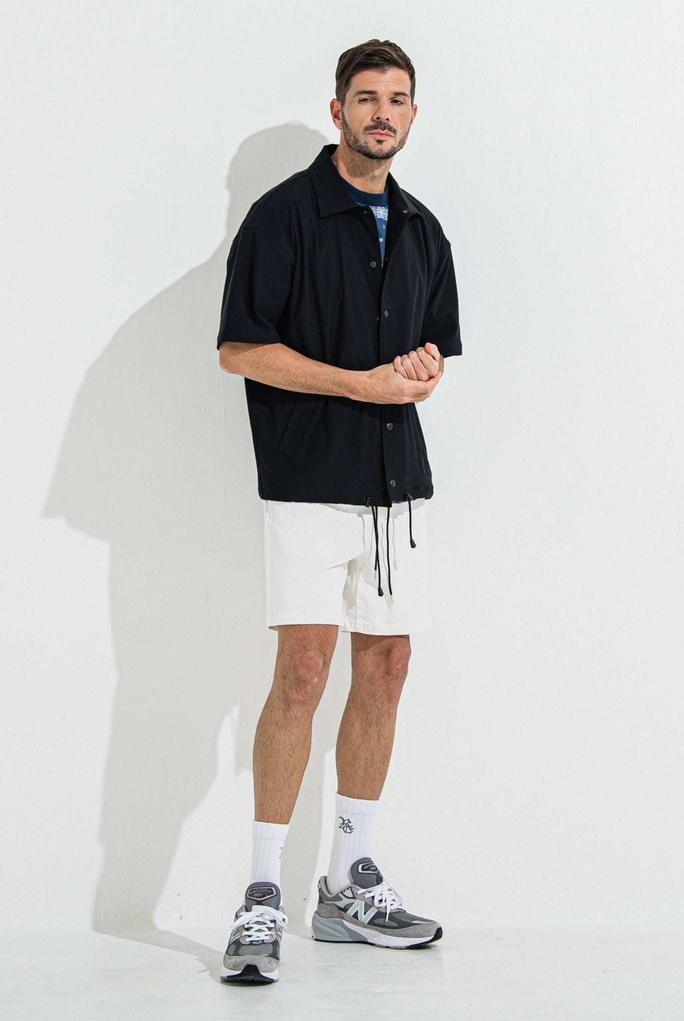 NYLON HALF COACH JACKET RC36-C-002 コーチジャケット セットアップ / BLACK