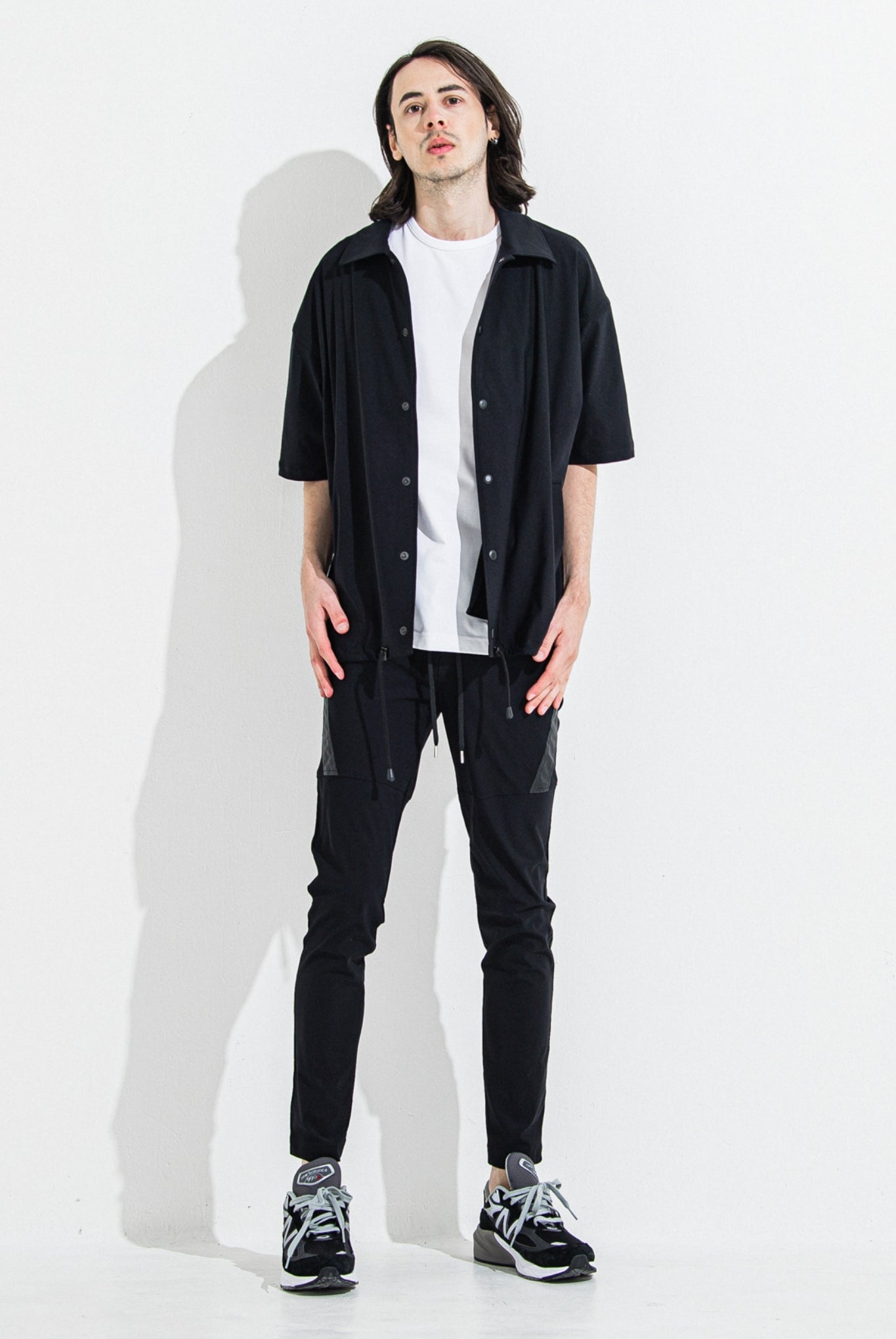 NYLON HALF COACH JACKET RC36-C-002 コーチジャケット セットアップ / BLACK