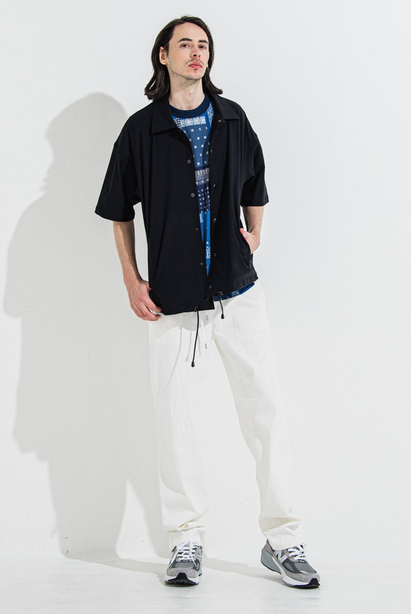 NYLON HALF COACH JACKET RC36-C-002 コーチジャケット セットアップ / BLACK