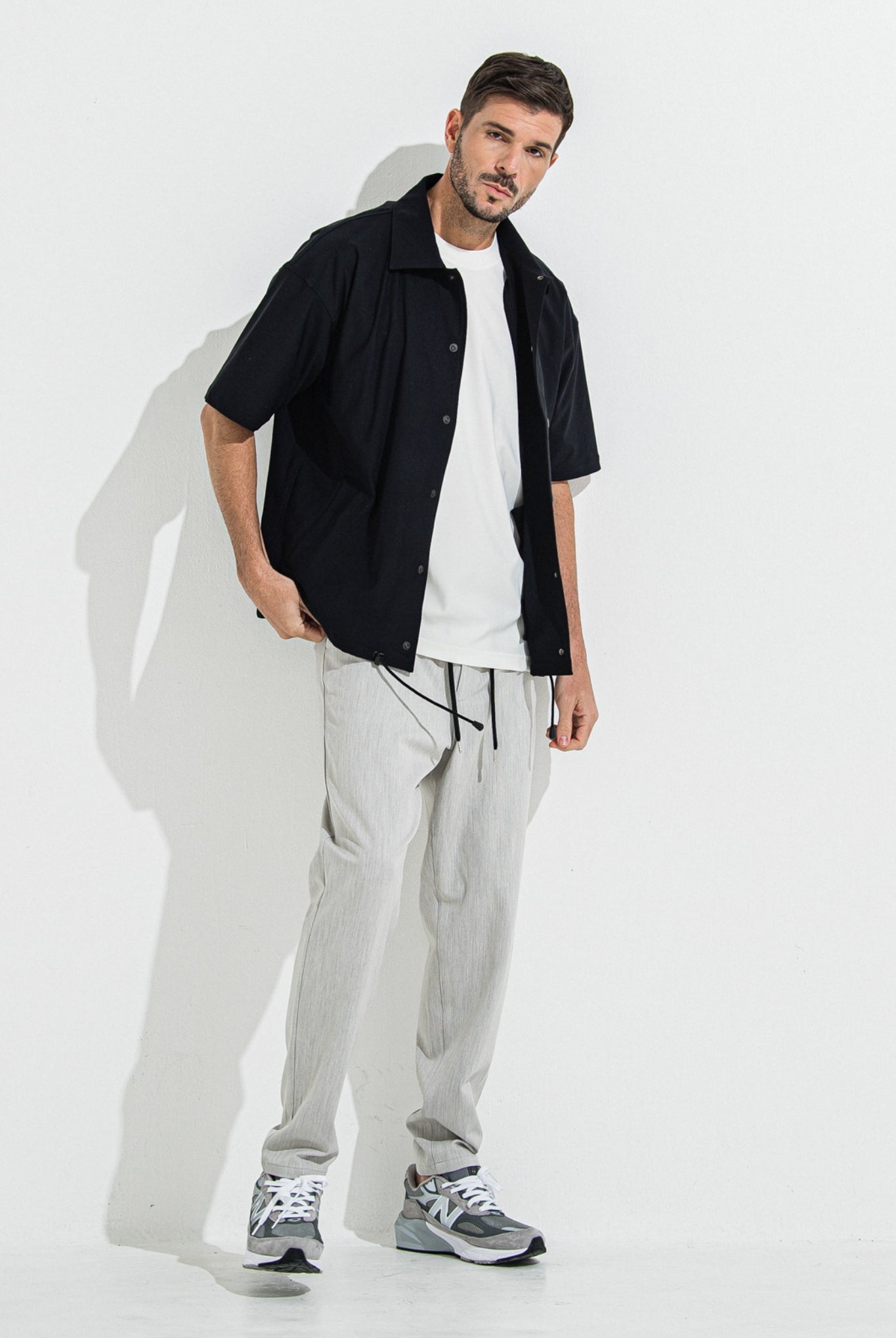 NYLON HALF COACH JACKET RC36-C-002 コーチジャケット セットアップ / BLACK