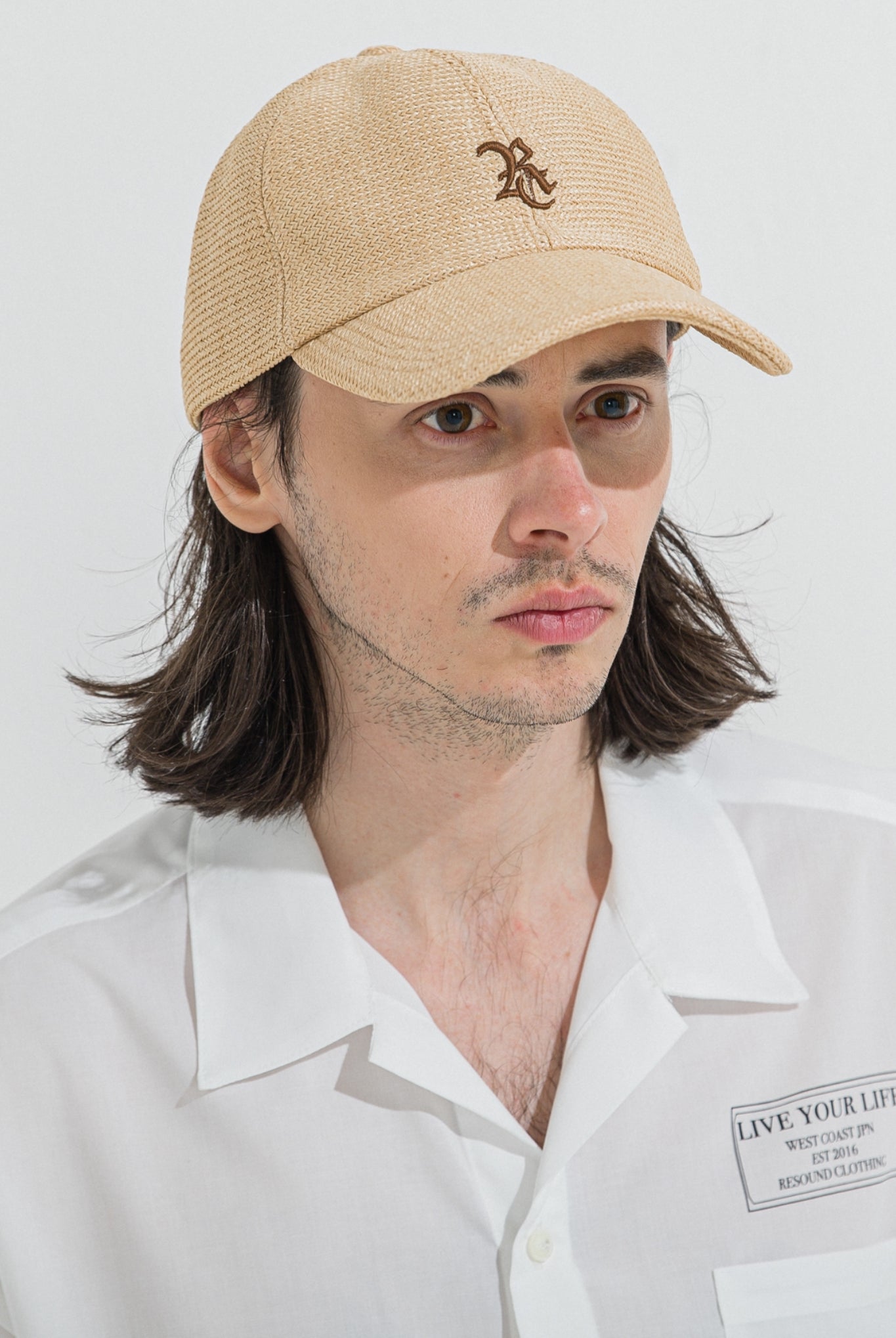 STRAW MESH LOW CAP RC36-CAP-001 ローキャップ 高機能メッシュ UVカット ジャパンメイド / BEIGE