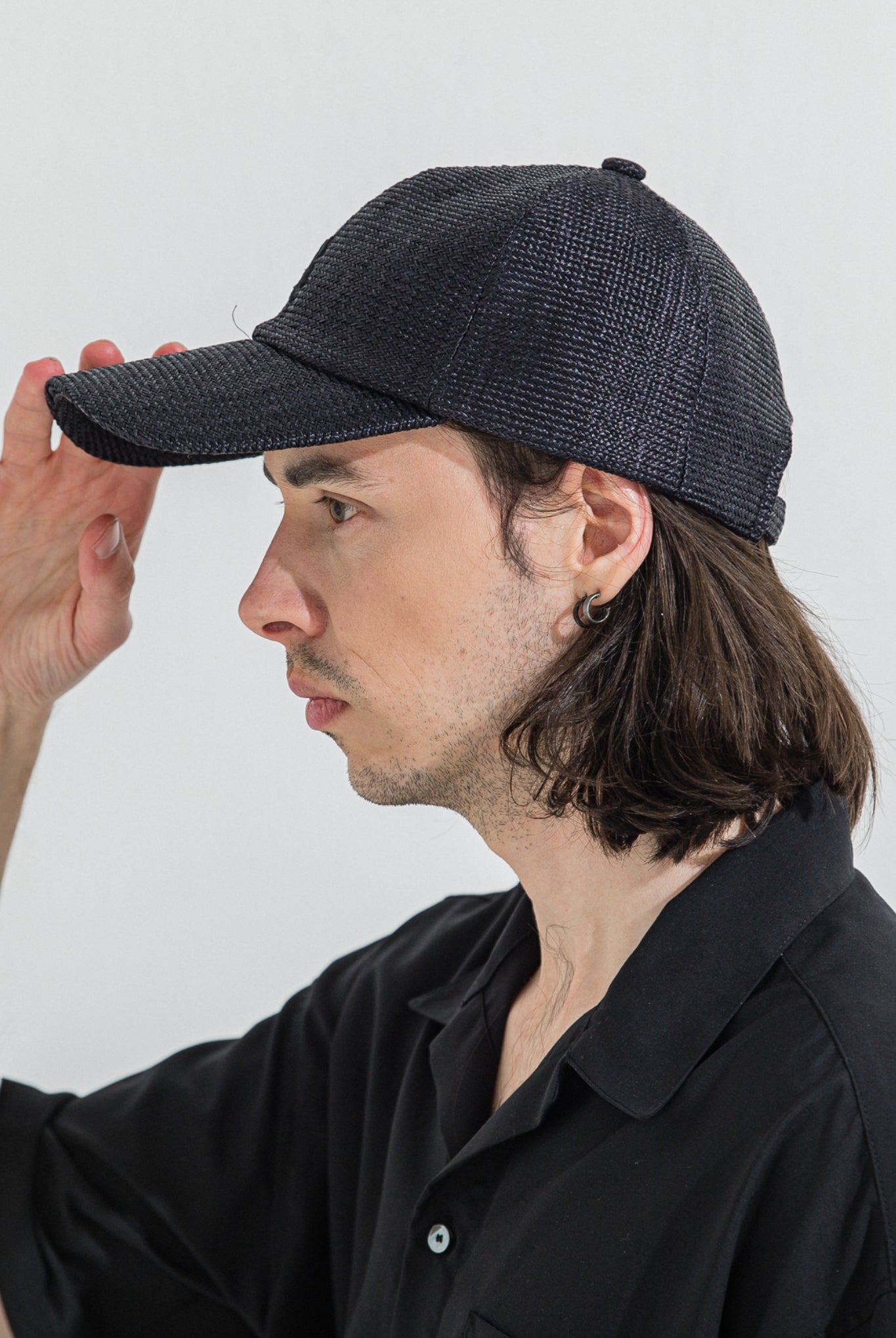 STRAW MESH LOW CAP RC36-CAP-001 ローキャップ 高機能メッシュ UVカット ジャパンメイド / BLACK