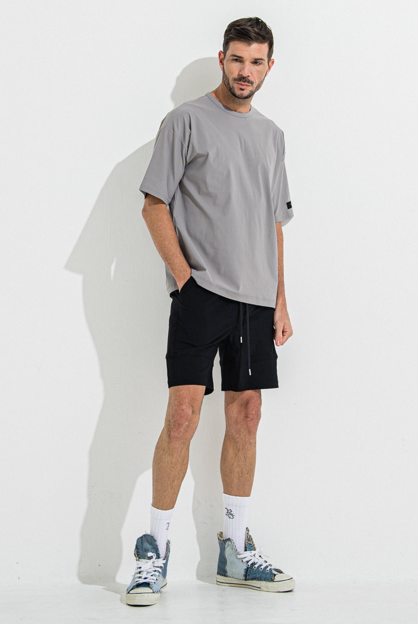 TYLER NYLON SHORTS RC36-HP-002 ショートパンツ 速乾性 ストレッチ しなやかな手触り / BLACK