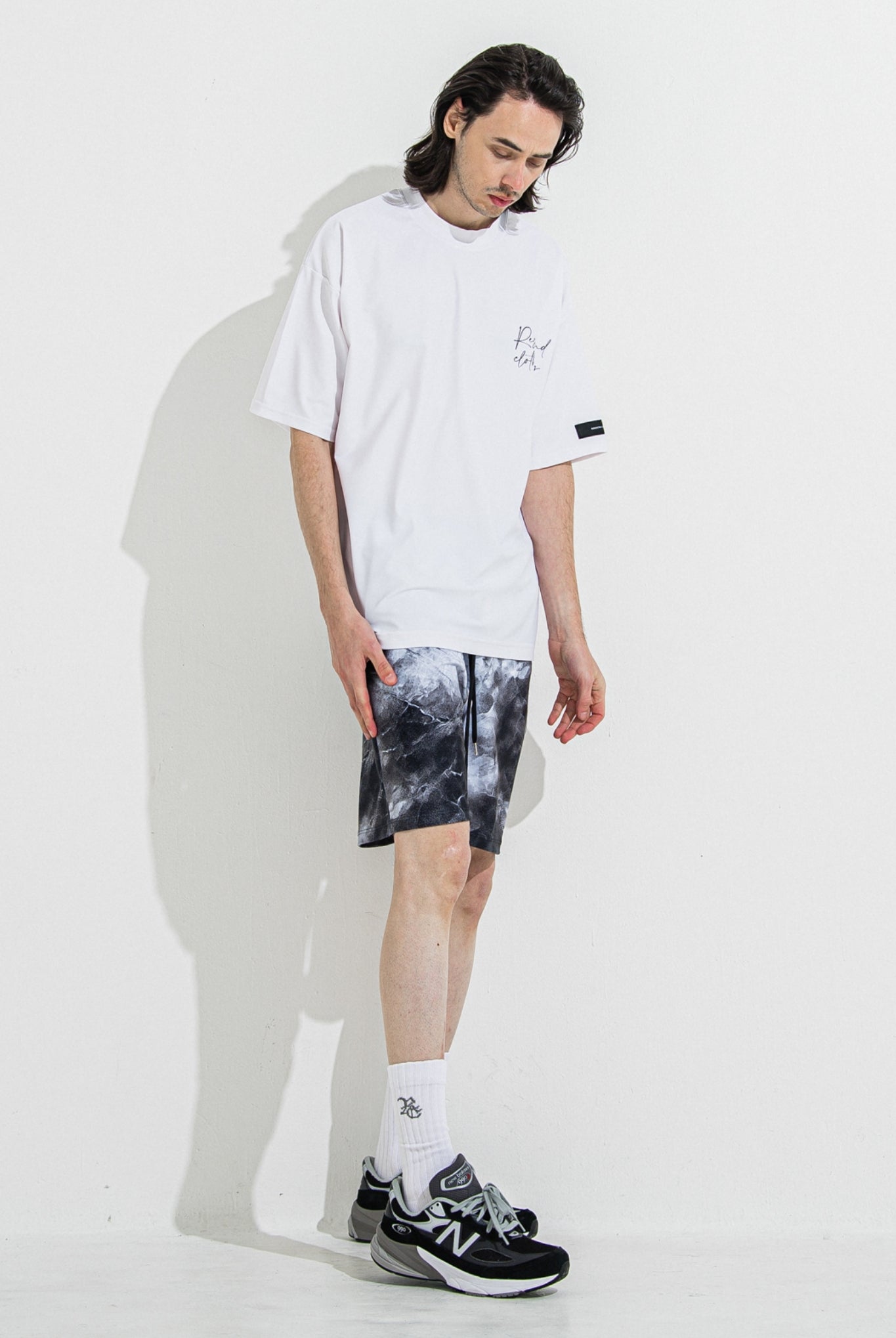 RUSH SHORTS RC36-HP-003 ショートパンツ ラッシュガード ストレッチ 速乾性 海パン ジムウェア / marble BK