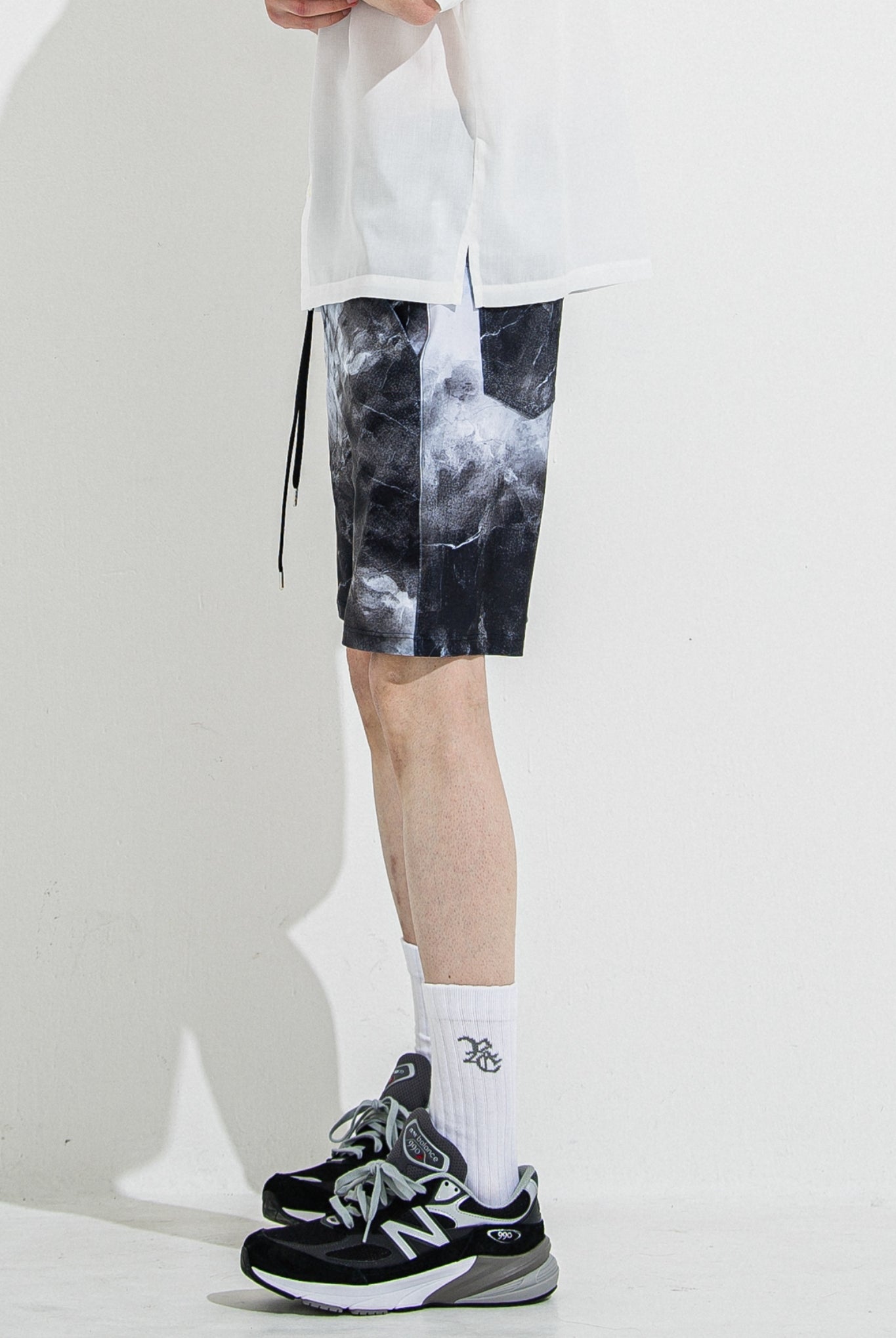 RUSH SHORTS RC36-HP-003 ショートパンツ ラッシュガード ストレッチ 速乾性 海パン ジムウェア / marble BK